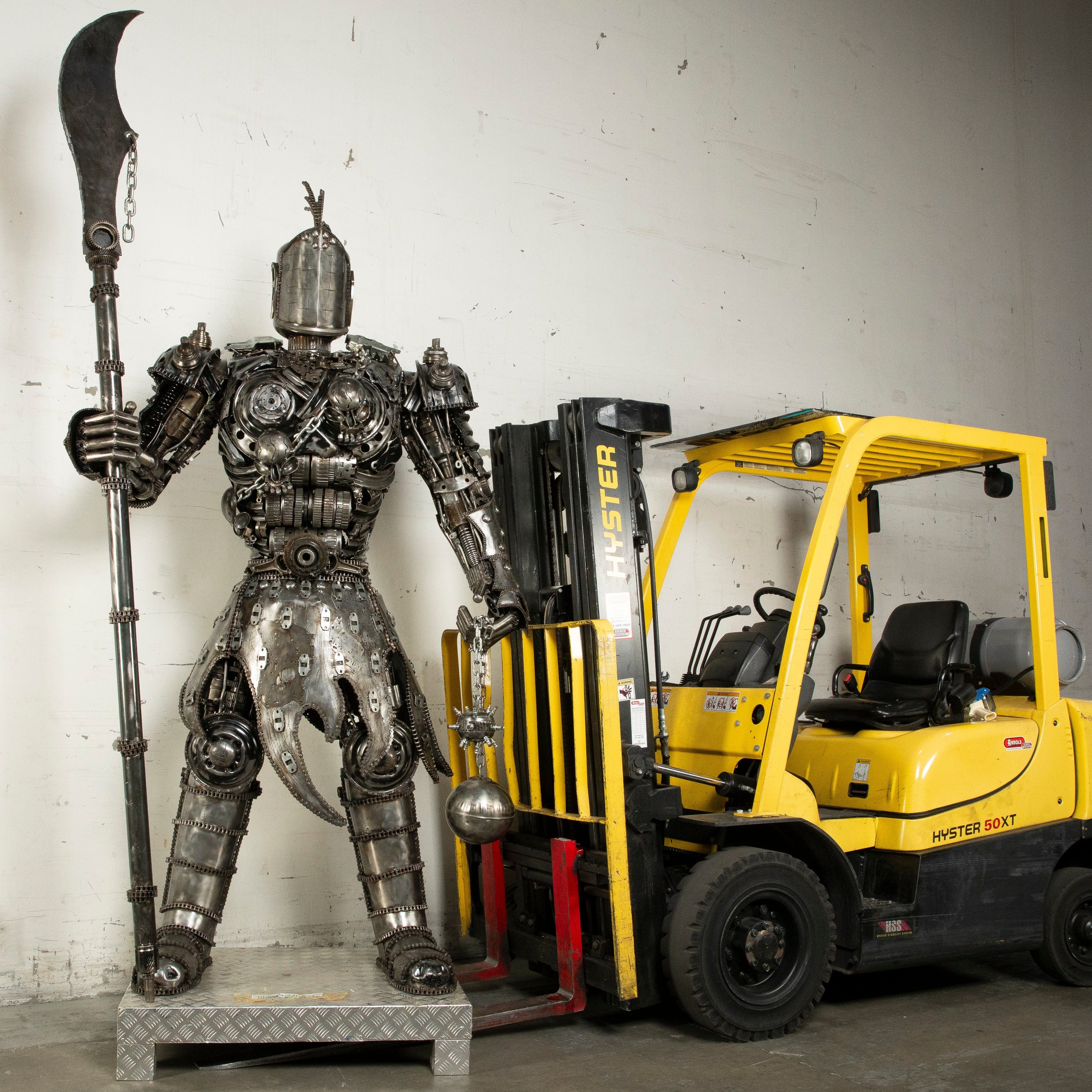 Kalifano Recycled Metal Art 91" Knight Recycled Metal Art Sculpture RMS-KN230-S21