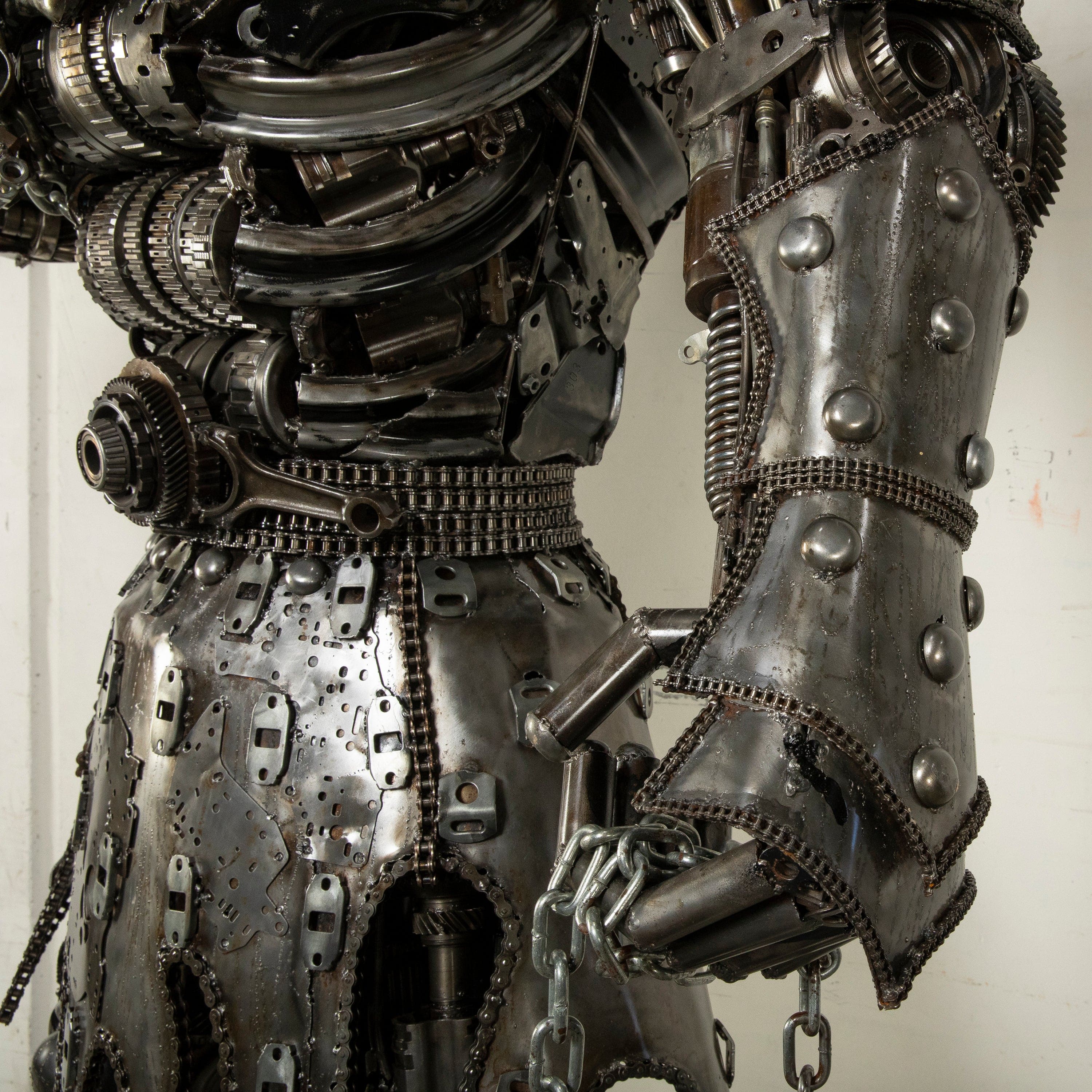 Kalifano Recycled Metal Art 91" Knight Recycled Metal Art Sculpture RMS-KN230-S21
