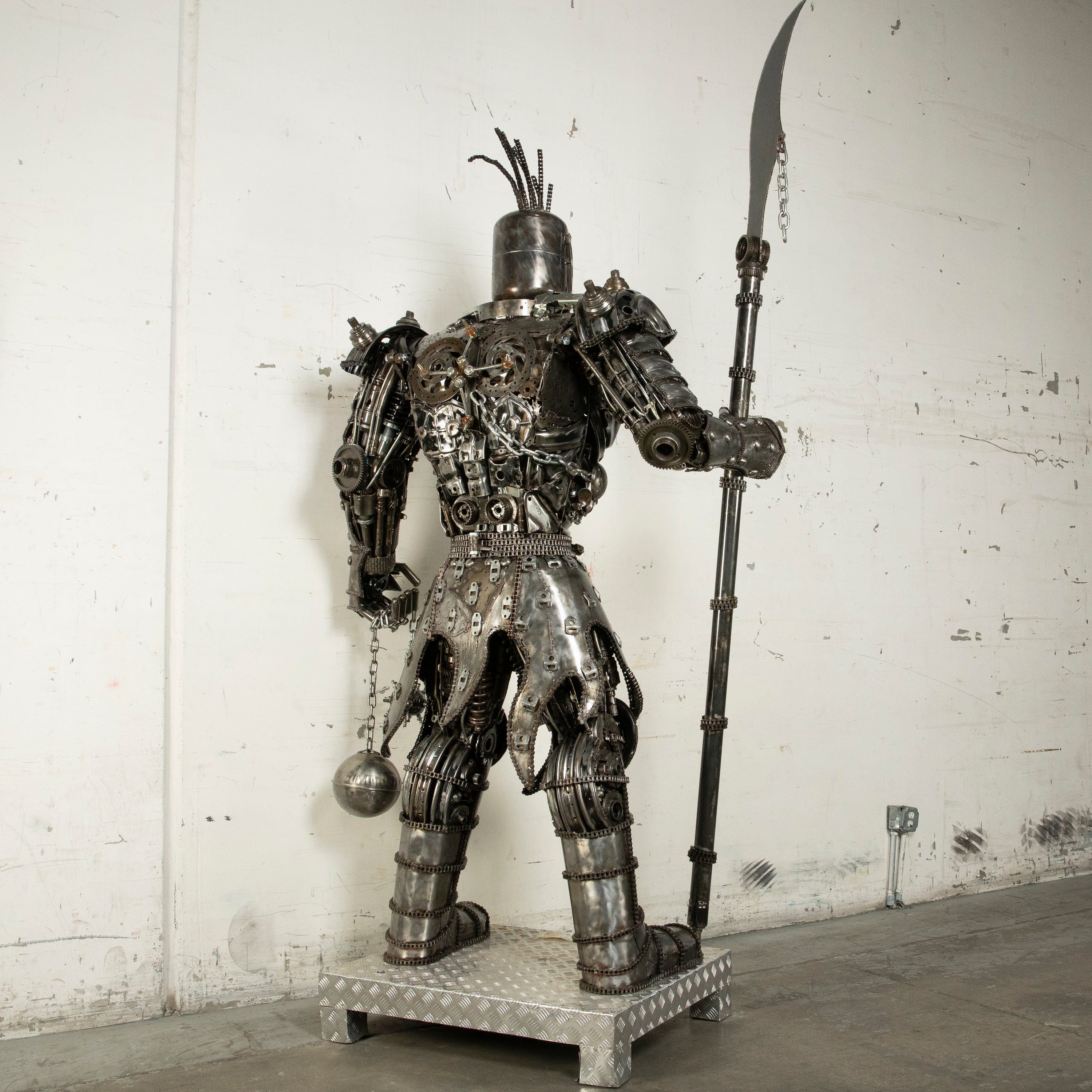 Kalifano Recycled Metal Art 91" Knight Recycled Metal Art Sculpture RMS-KN230-S21