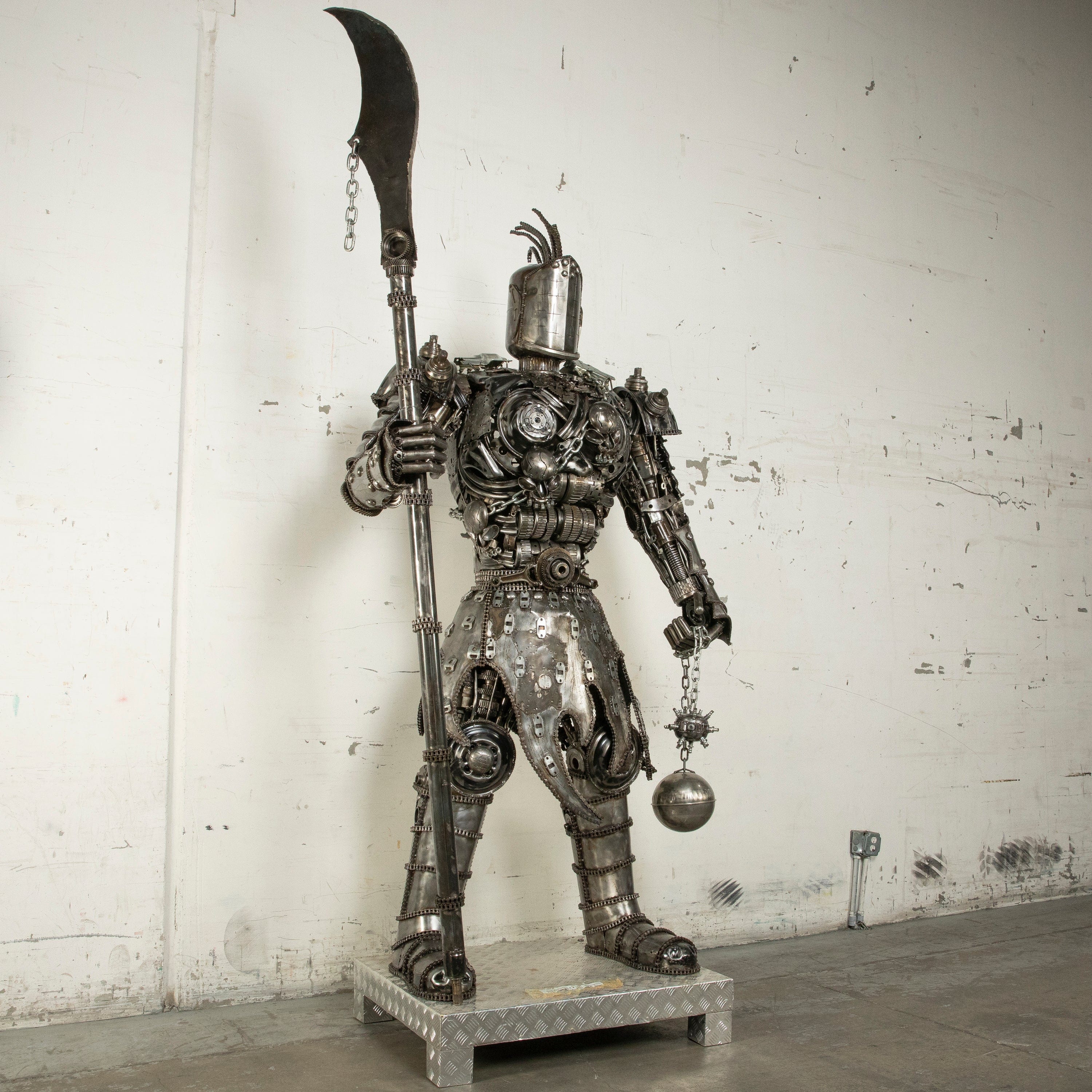 Kalifano Recycled Metal Art 91" Knight Recycled Metal Art Sculpture RMS-KN230-S21