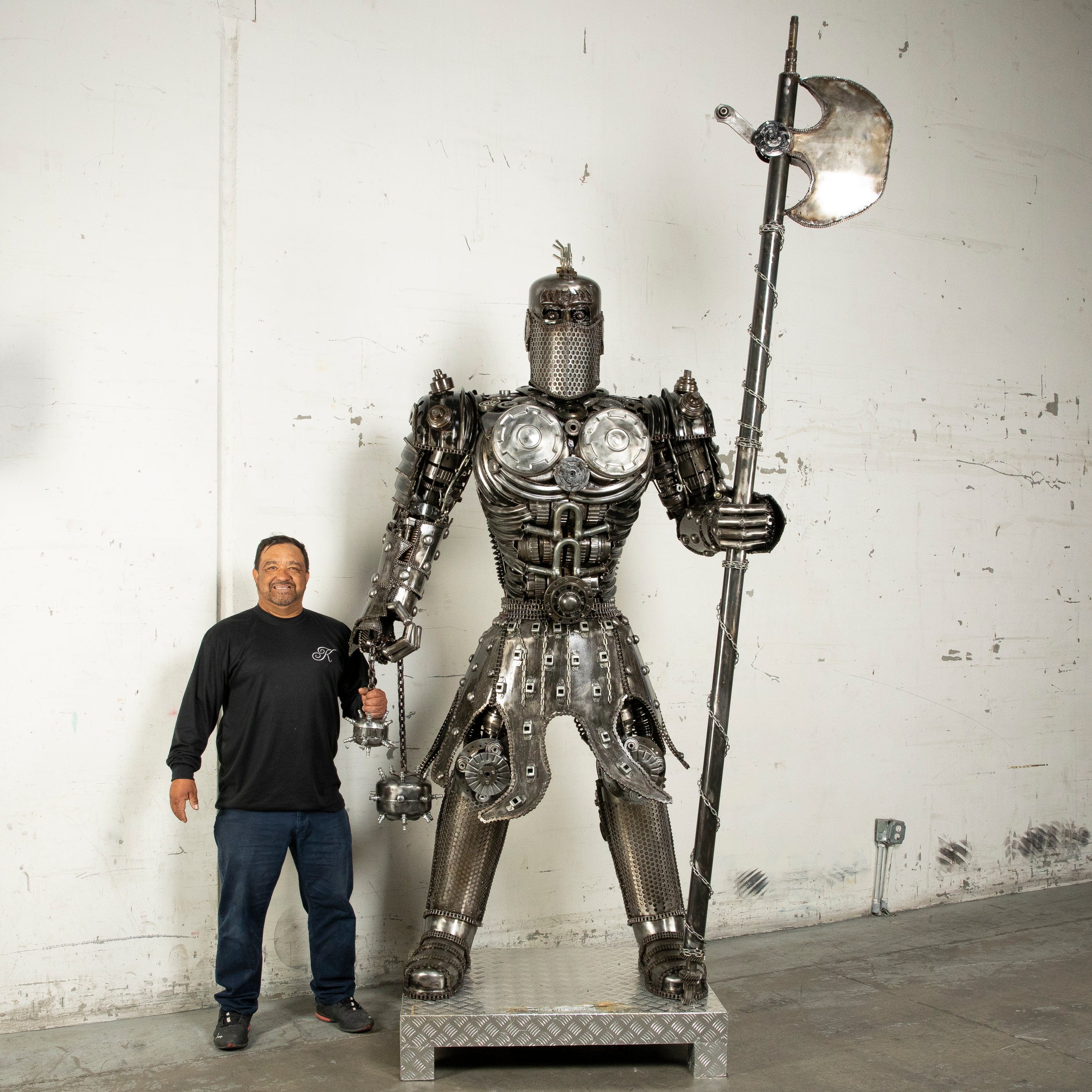 Kalifano Recycled Metal Art 91" Knight Recycled Metal Art Sculpture RMS-KN230-S22