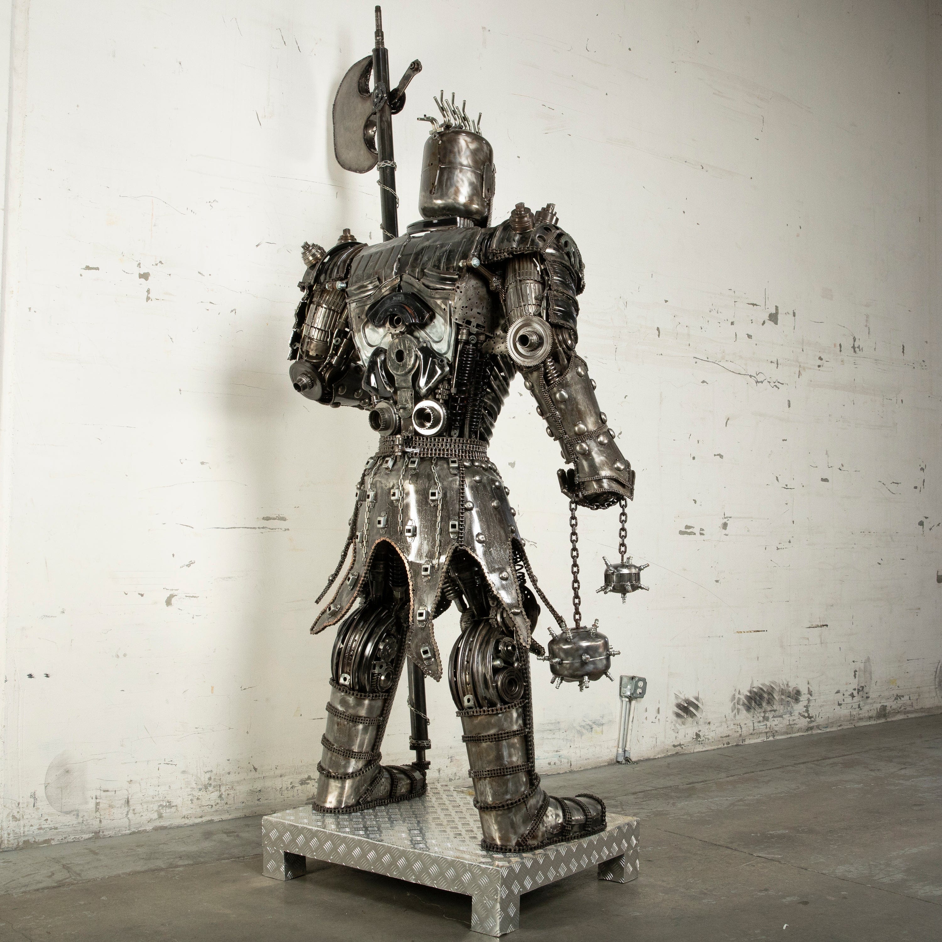 Kalifano Recycled Metal Art 91" Knight Recycled Metal Art Sculpture RMS-KN230-S22