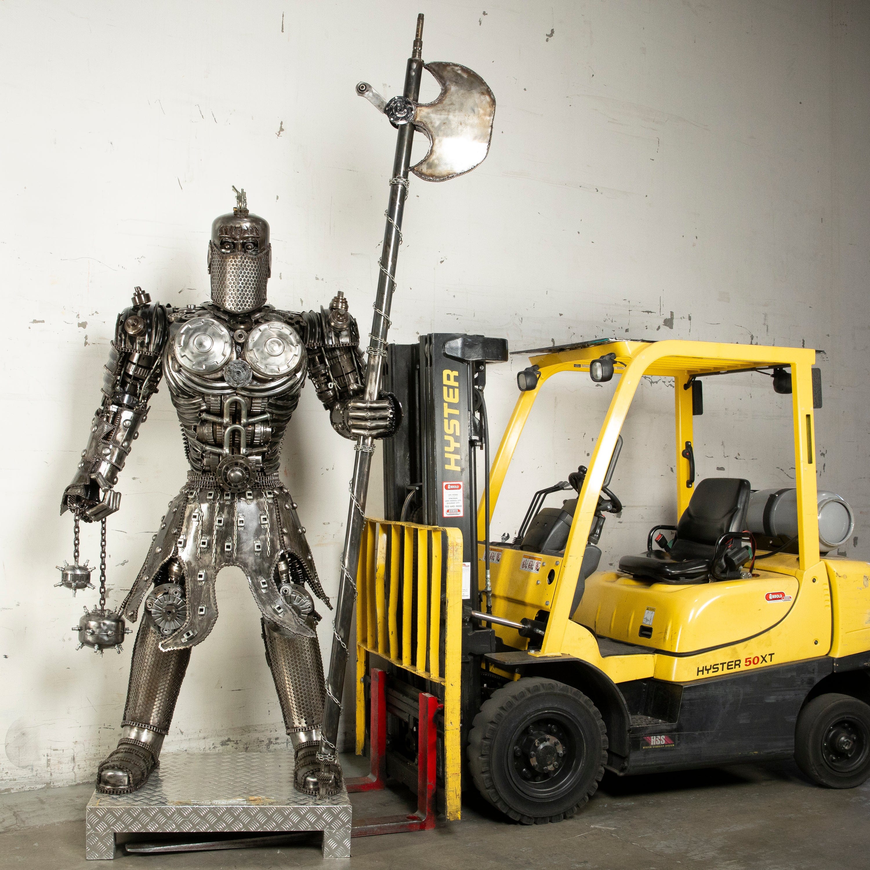 Kalifano Recycled Metal Art 91" Knight Recycled Metal Art Sculpture RMS-KN230-S22