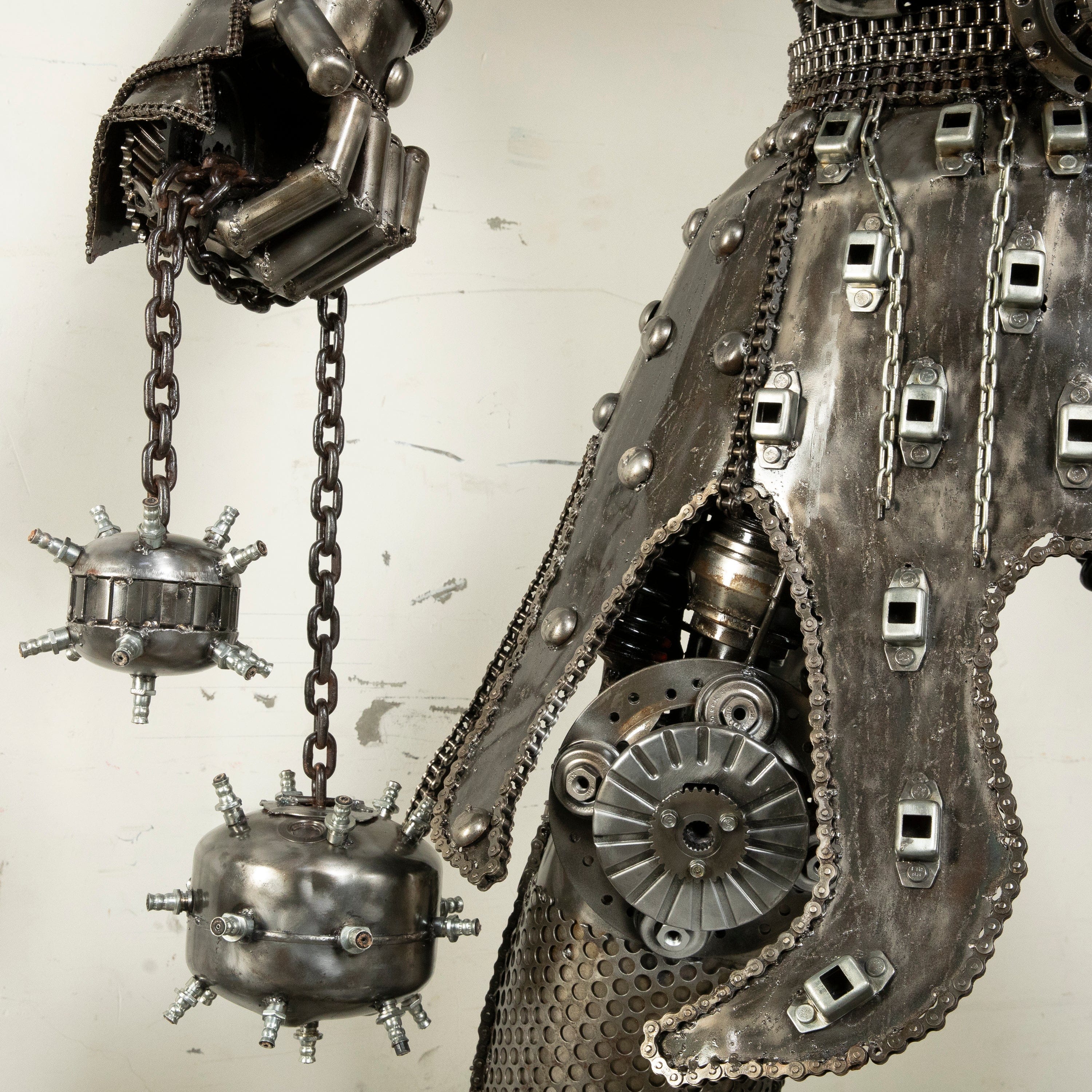 Kalifano Recycled Metal Art 91" Knight Recycled Metal Art Sculpture RMS-KN230-S22