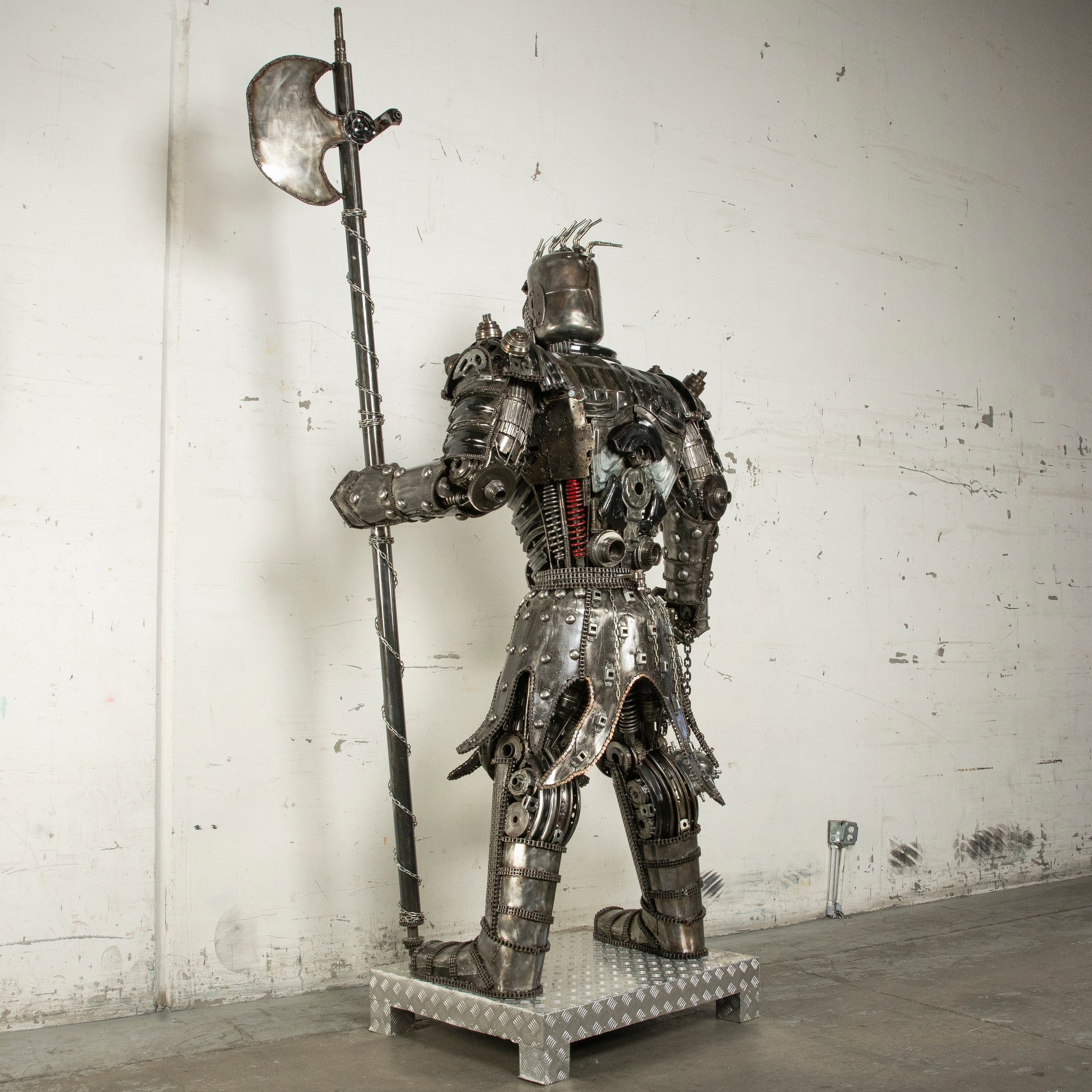 Kalifano Recycled Metal Art 91" Knight Recycled Metal Art Sculpture RMS-KN230-S22