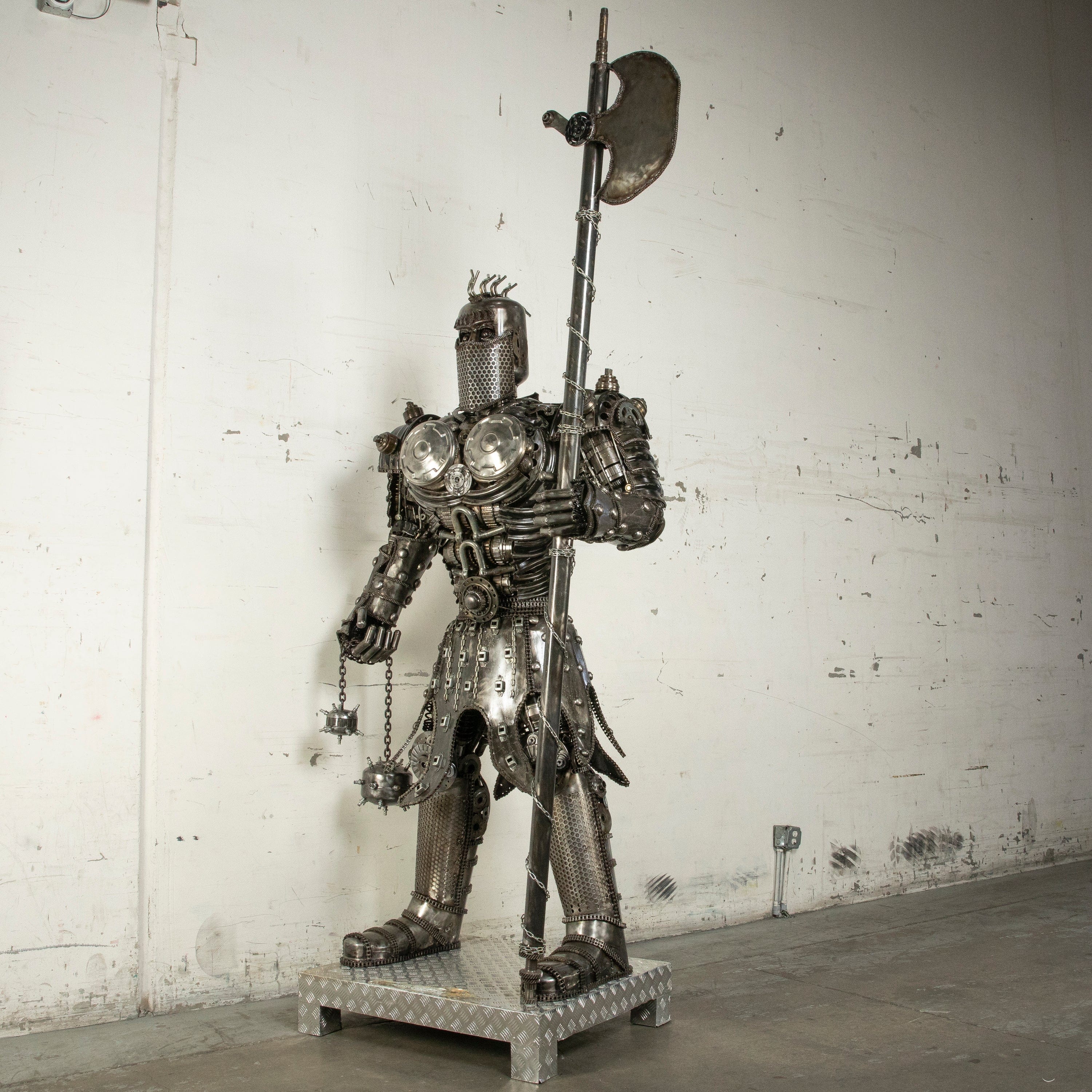 Kalifano Recycled Metal Art 91" Knight Recycled Metal Art Sculpture RMS-KN230-S22