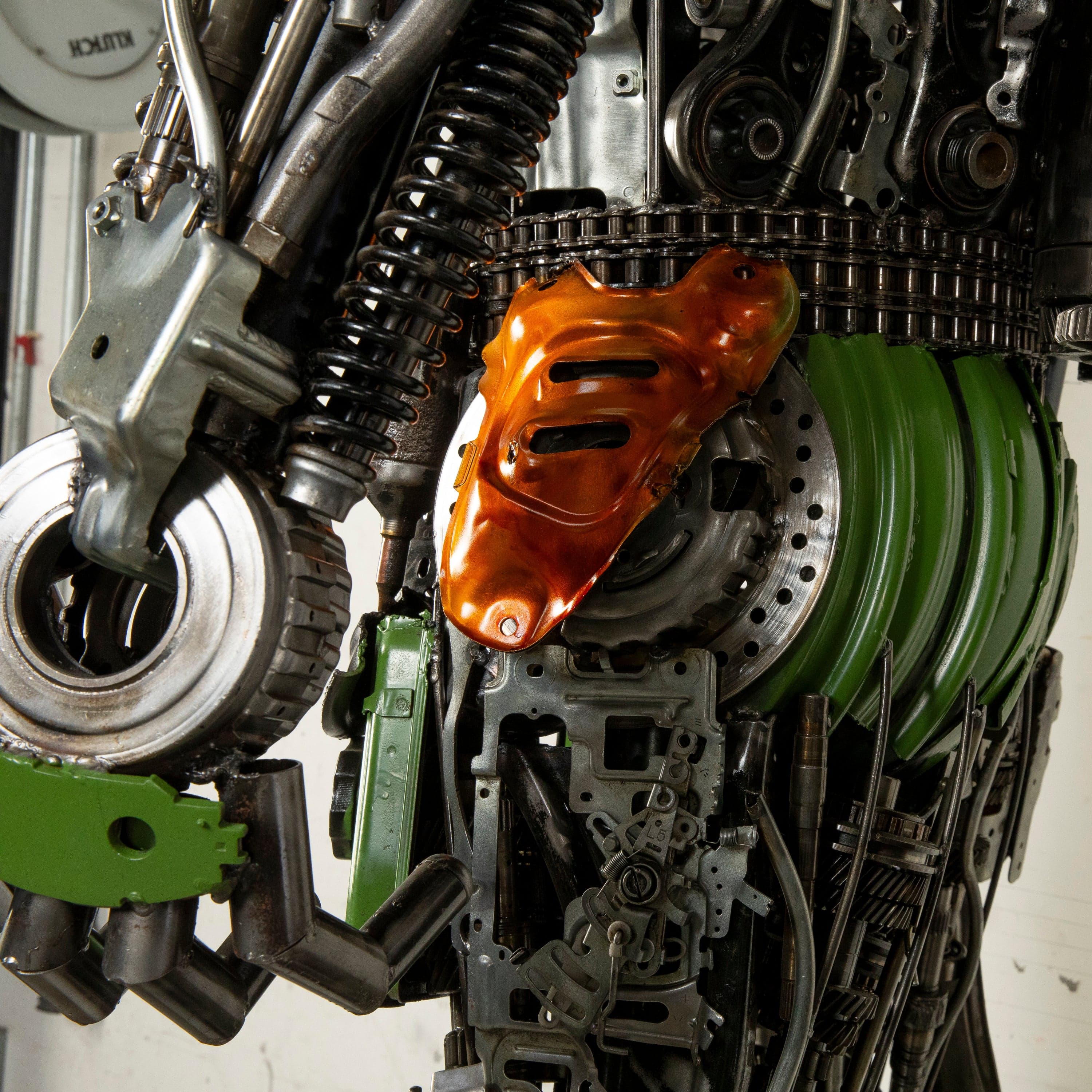 Kalifano Recycled Metal Art 91" Mandalorian Inspired Recycled Metal Art Sculpture RMS-MAND230-S08