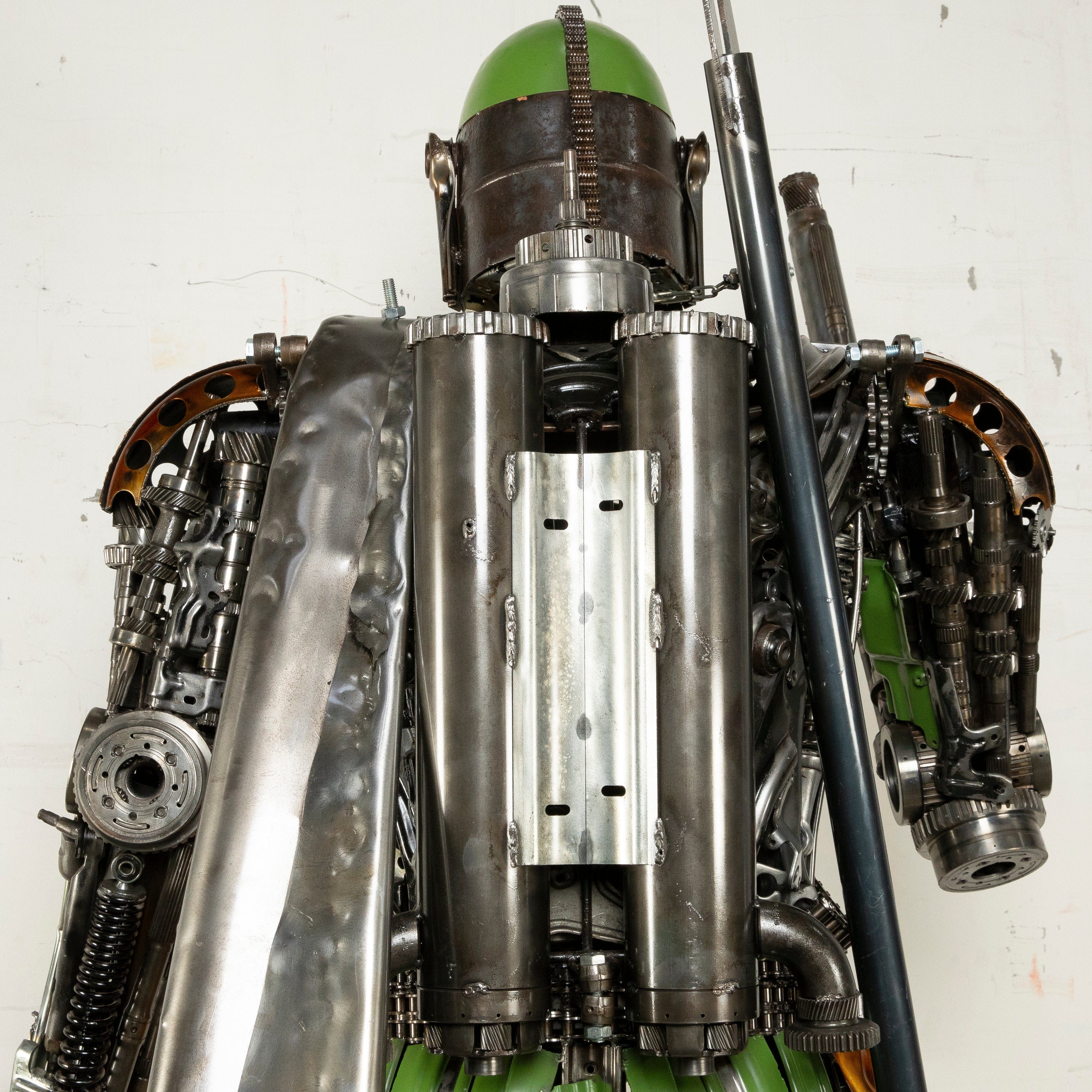 Kalifano Recycled Metal Art 91" Mandalorian Inspired Recycled Metal Art Sculpture RMS-MAND230-S08