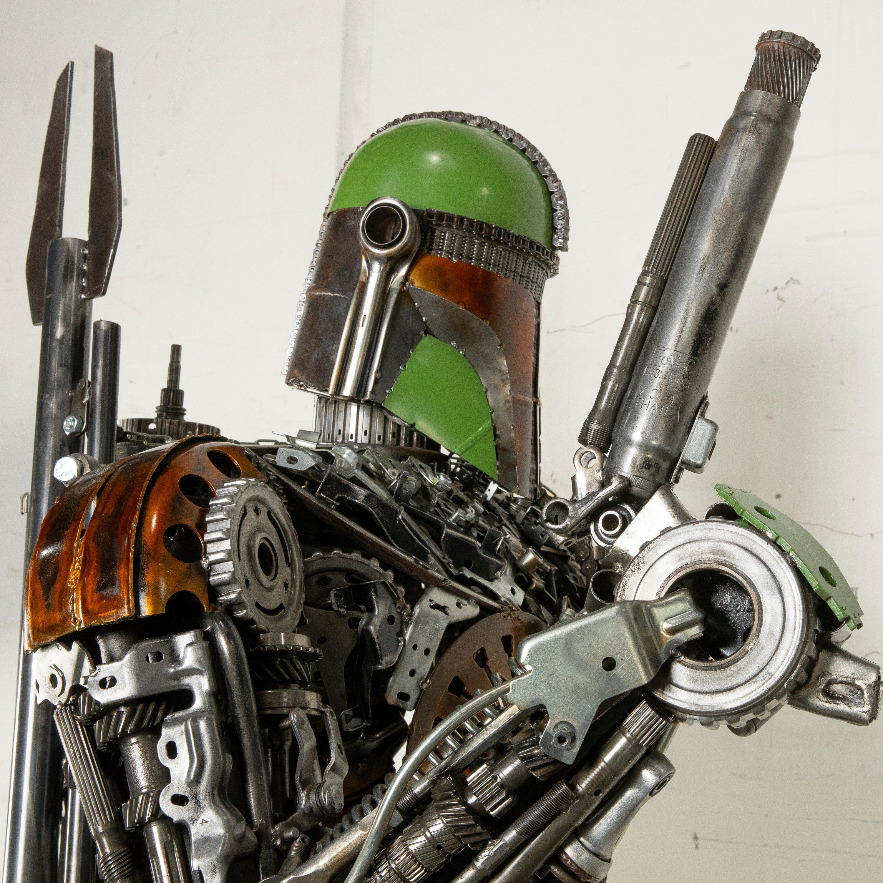 Kalifano Recycled Metal Art 91" Mandalorian Inspired Recycled Metal Art Sculpture RMS-MAND230-S08