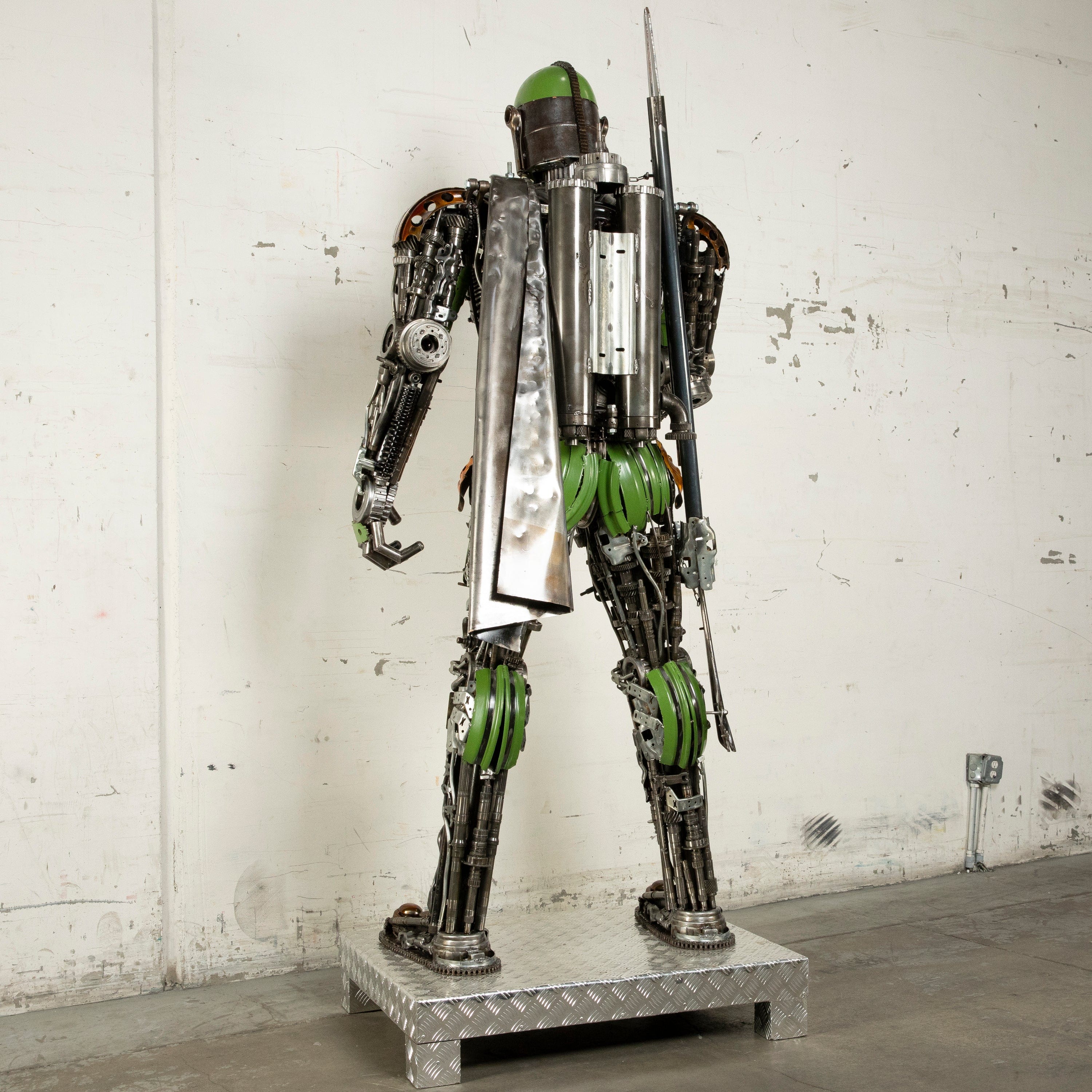 Kalifano Recycled Metal Art 91" Mandalorian Inspired Recycled Metal Art Sculpture RMS-MAND230-S08
