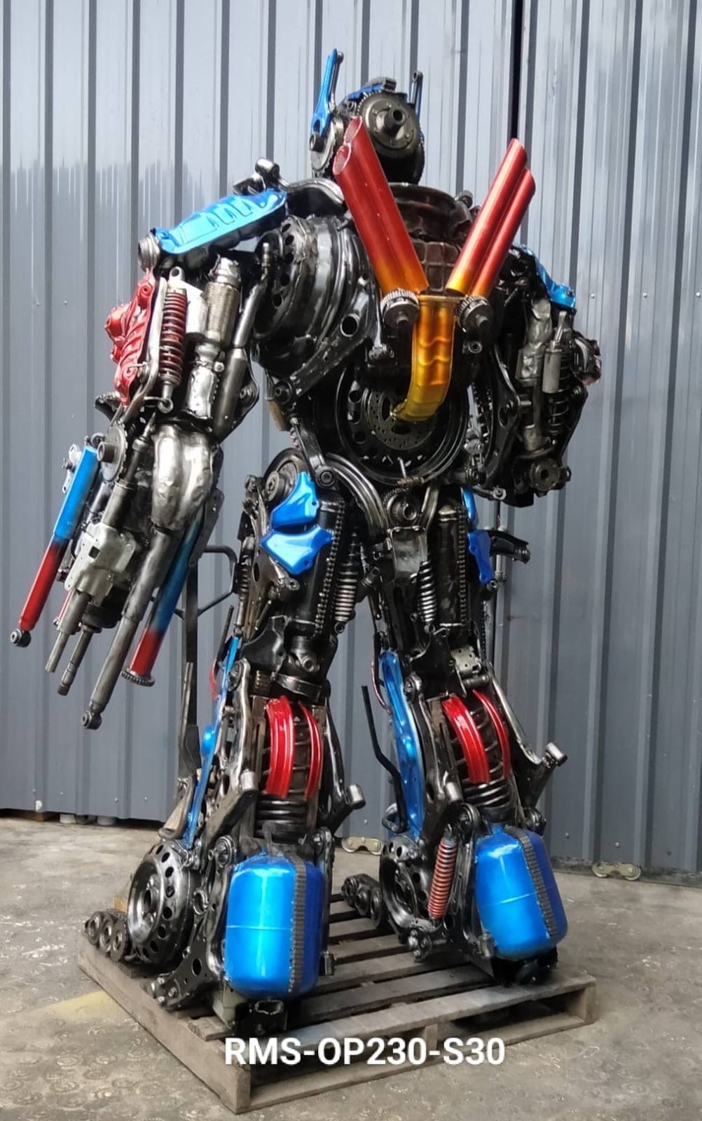 Kalifano Recycled Metal Art 91" Optimus Prime Inspired Recycled Metal Art Sculpture RMS-OP230-S30