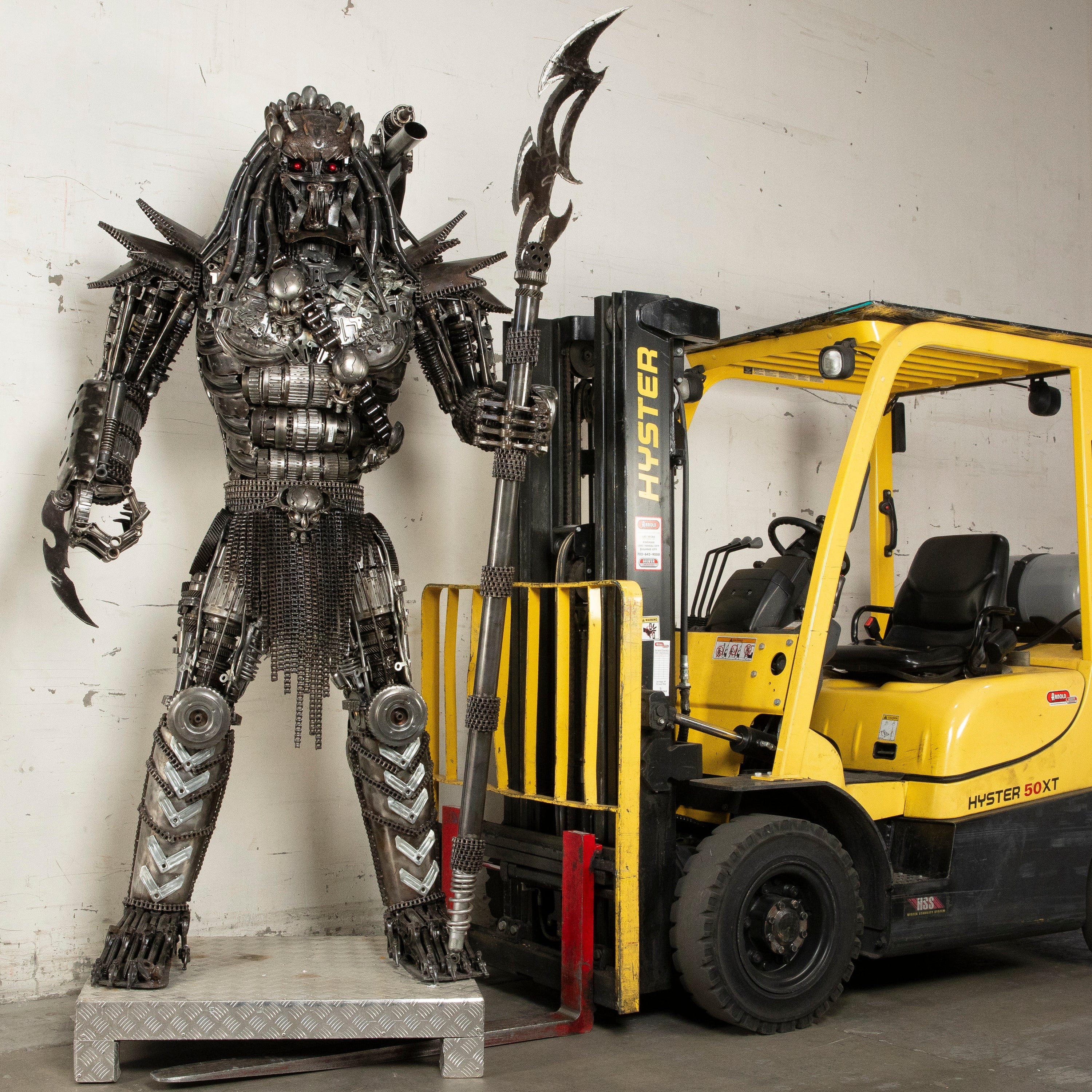 Kalifano Recycled Metal Art 91" Predator Inspired Recycled Metal Art Sculpture RMS-PRED230-S10