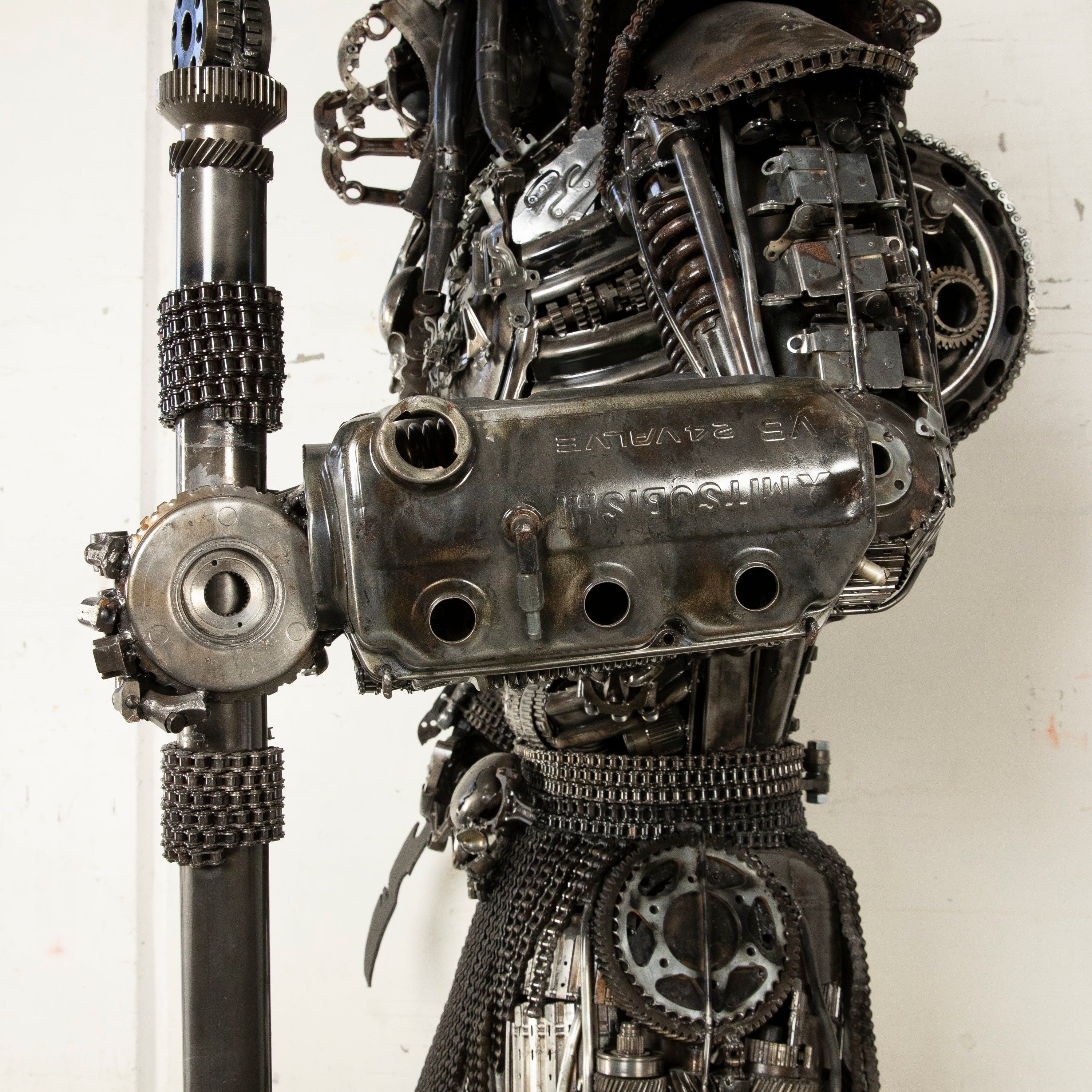 Kalifano Recycled Metal Art 91" Predator Inspired Recycled Metal Art Sculpture RMS-PRED230-S10