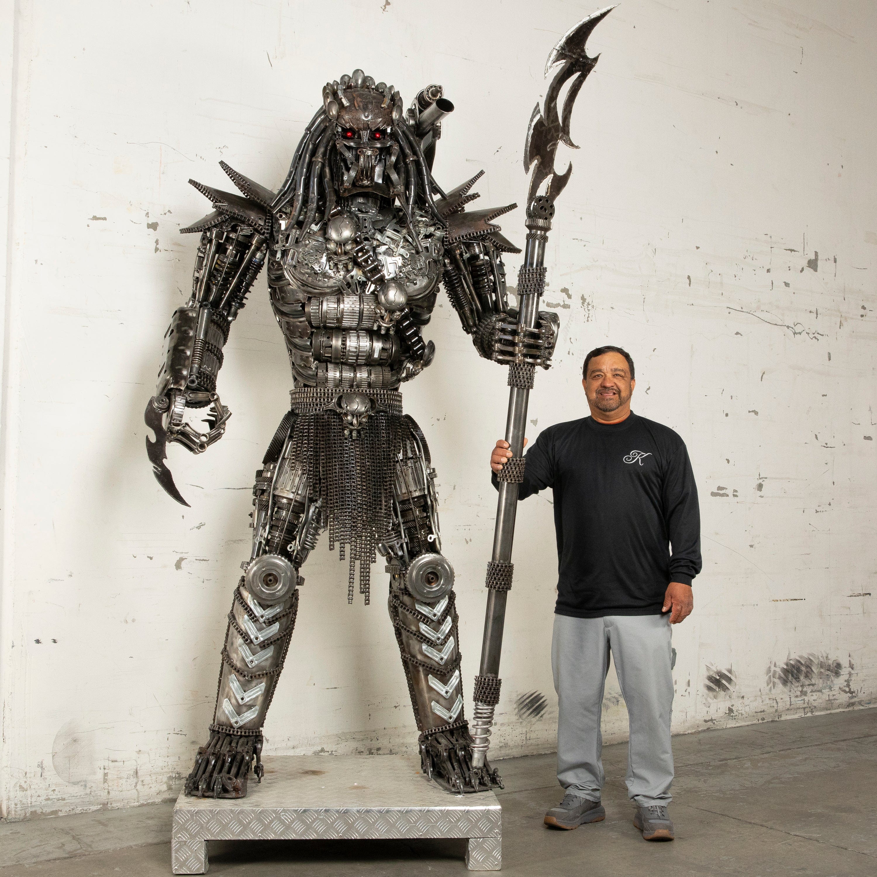 Kalifano Recycled Metal Art 91" Predator Inspired Recycled Metal Art Sculpture RMS-PRED230-S10