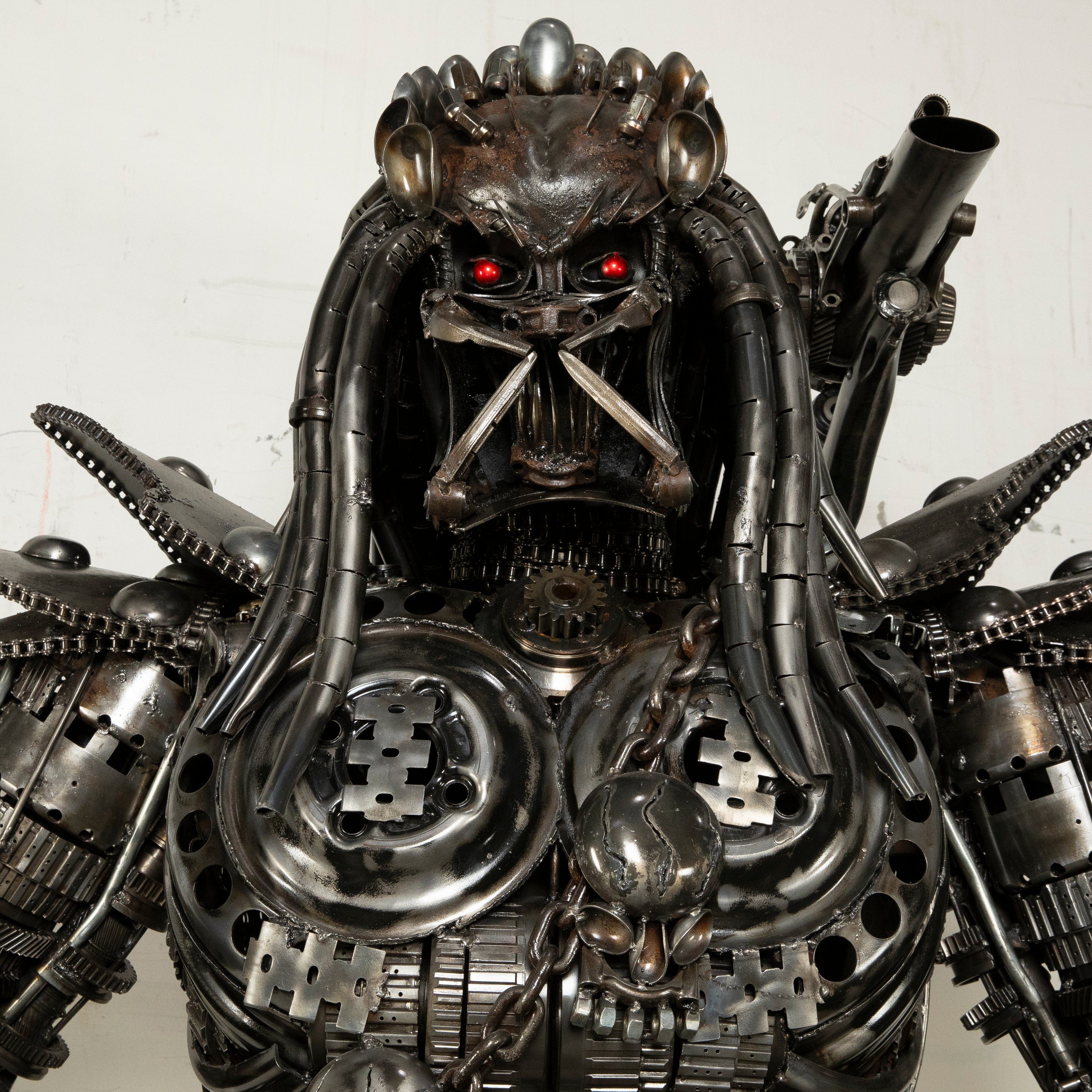 Kalifano Recycled Metal Art 91" Predator Inspired Recycled Metal Art Sculpture RMS-PRED230-S19