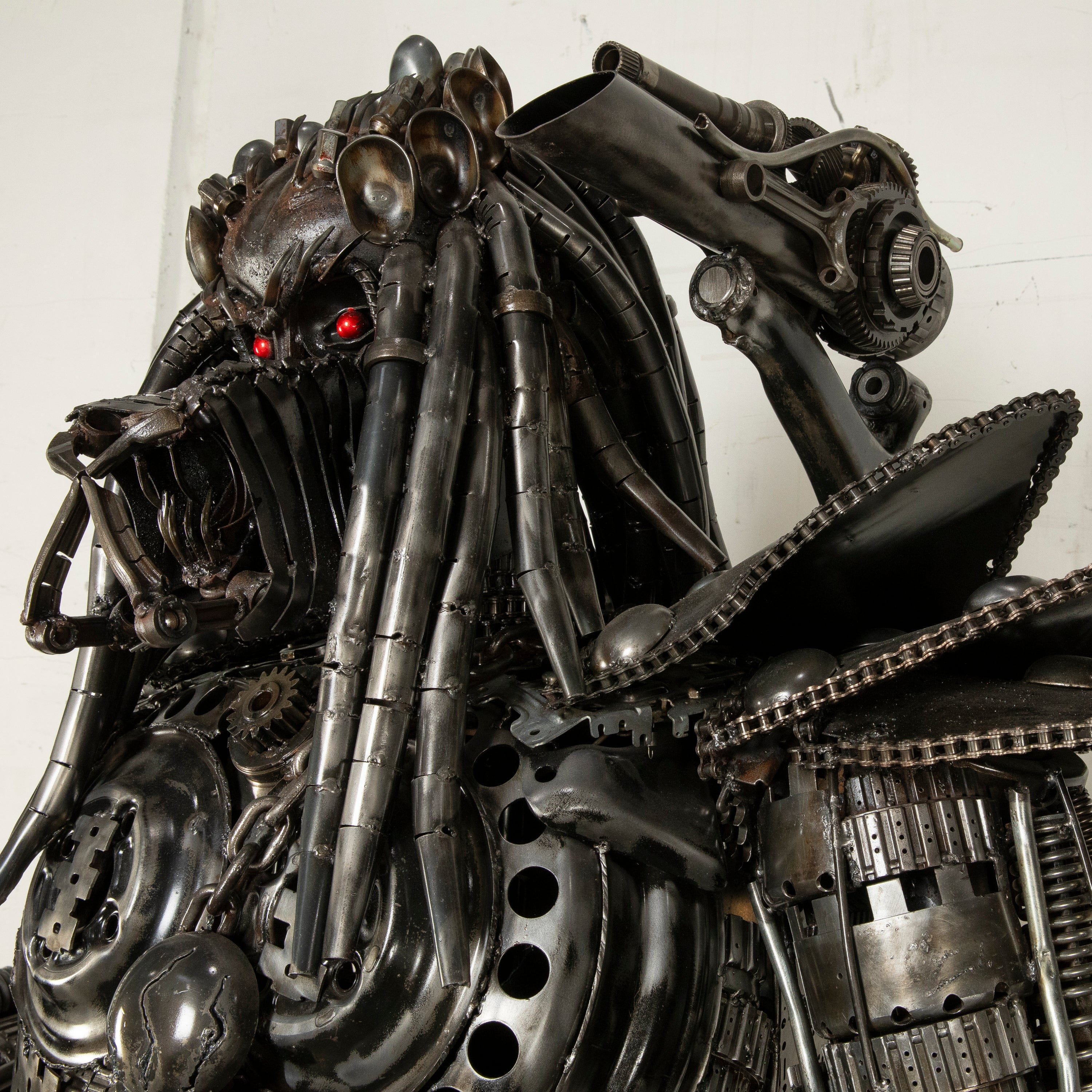 Kalifano Recycled Metal Art 91" Predator Inspired Recycled Metal Art Sculpture RMS-PRED230-S19