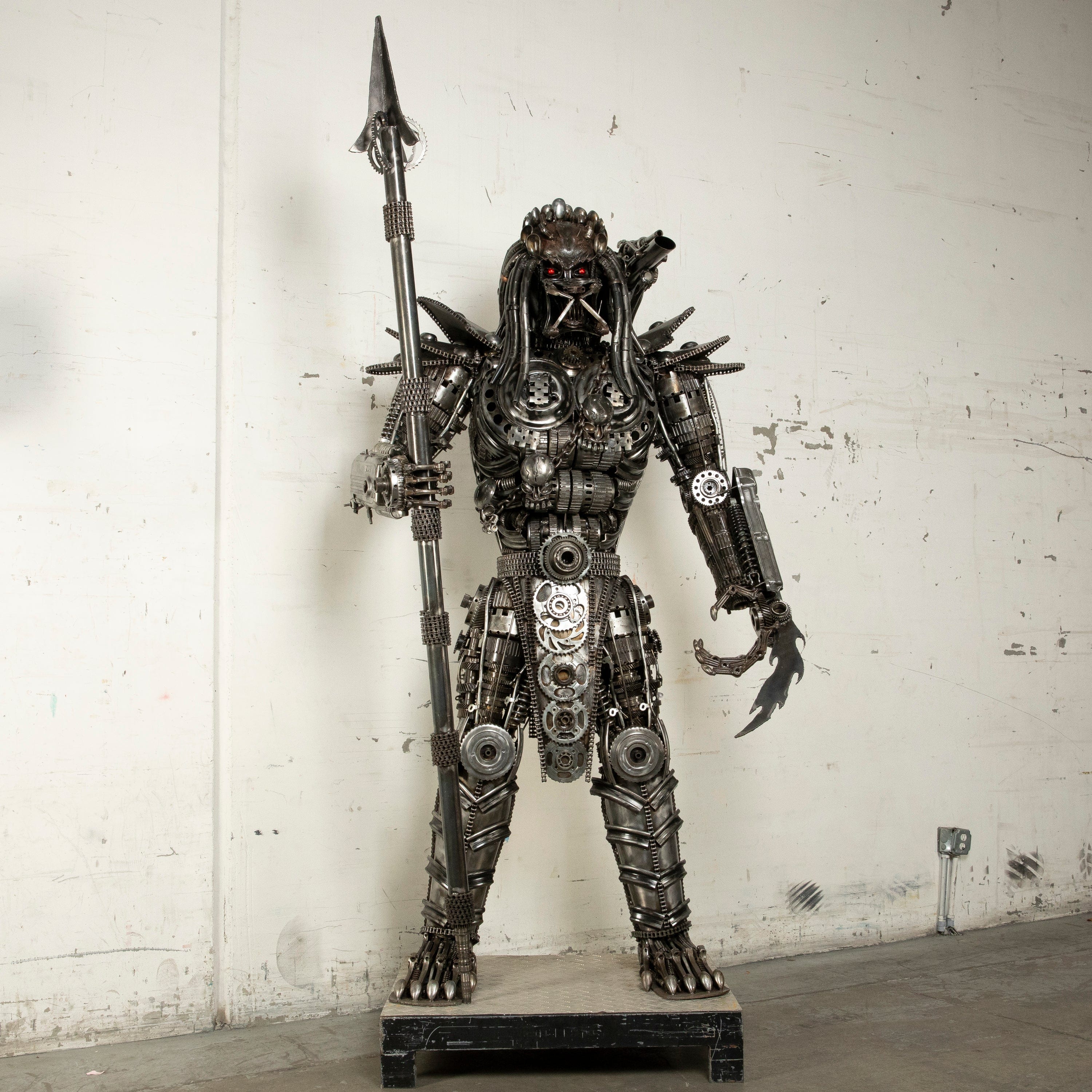Kalifano Recycled Metal Art 91" Predator Inspired Recycled Metal Art Sculpture RMS-PRED230-S19
