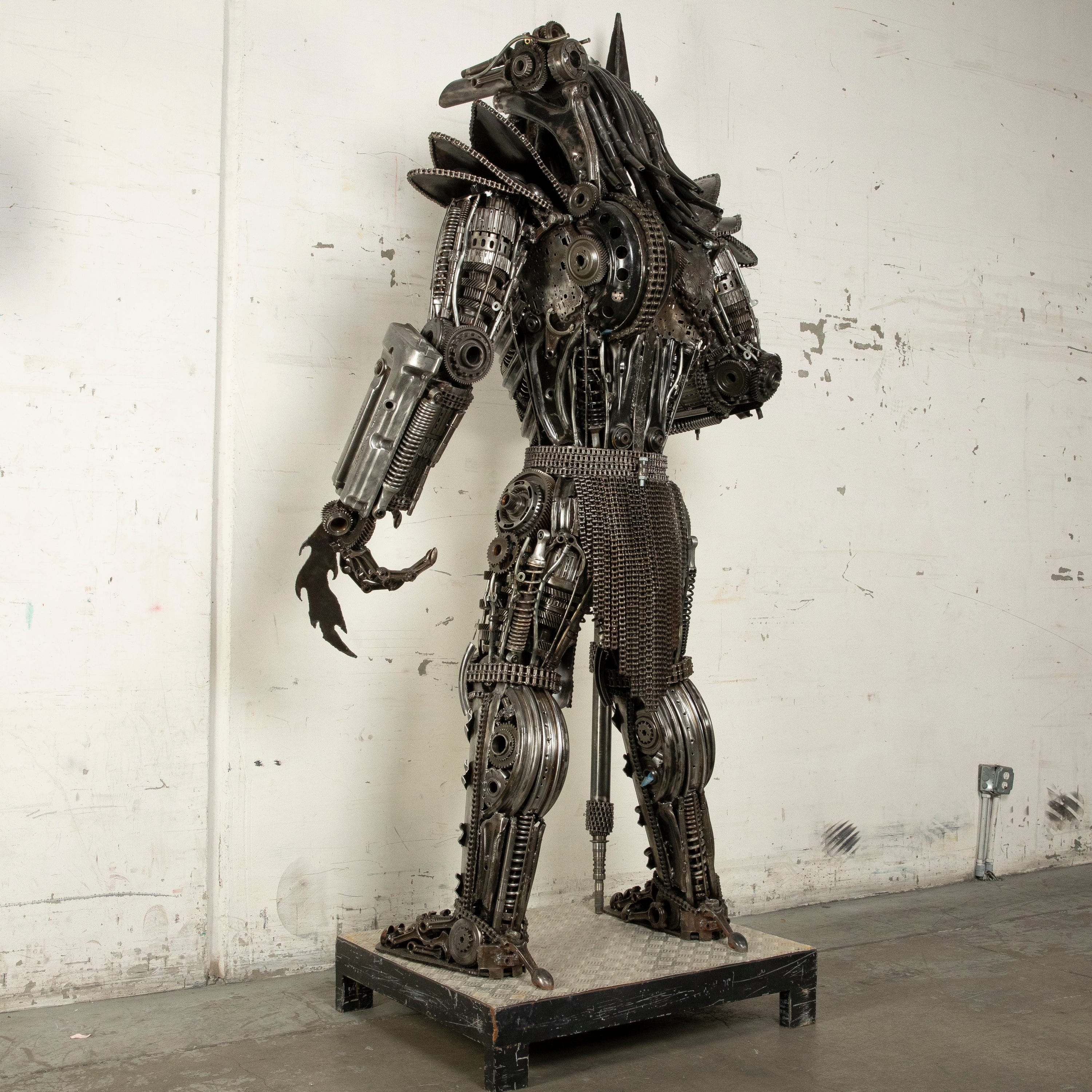 Kalifano Recycled Metal Art 91" Predator Inspired Recycled Metal Art Sculpture RMS-PRED230-S19
