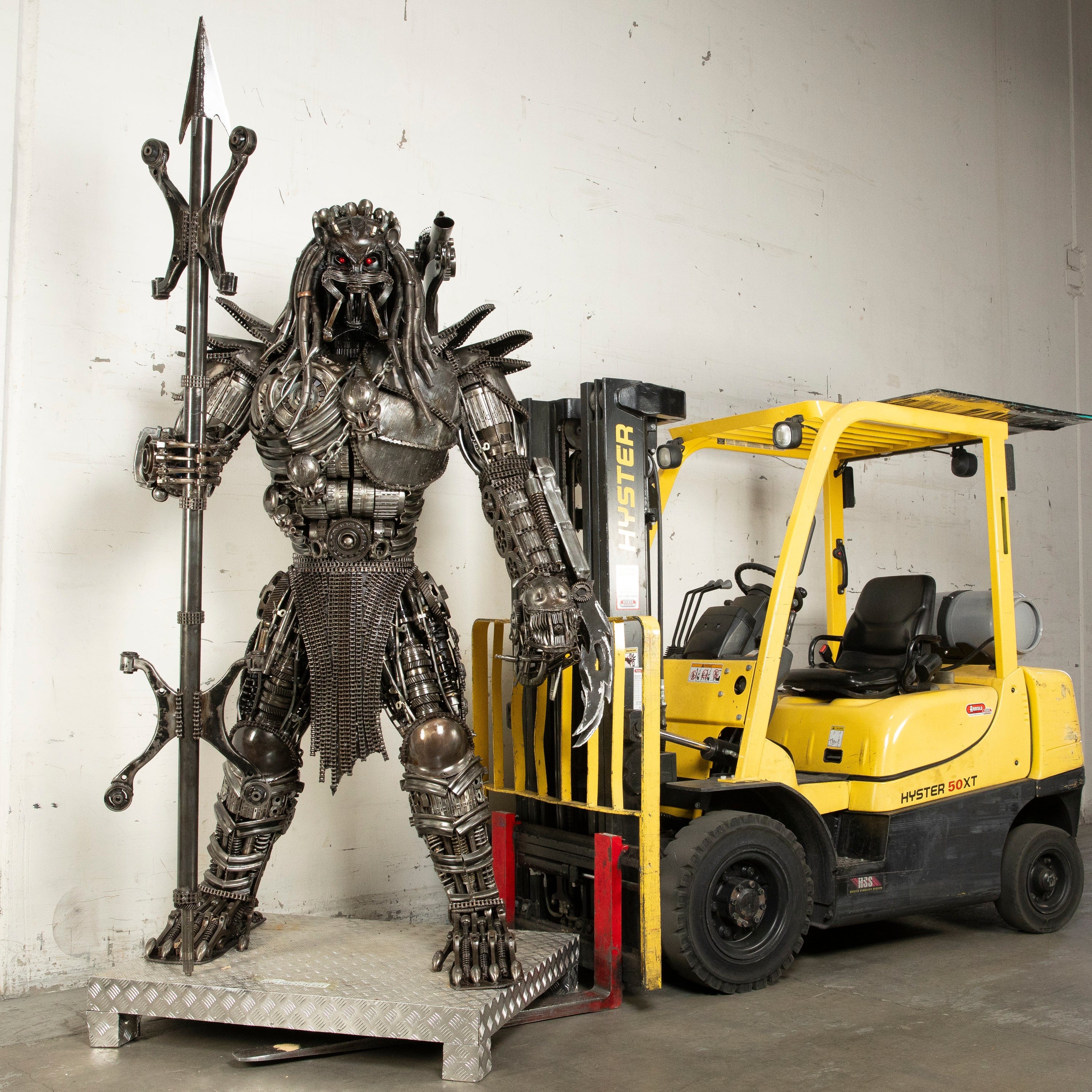 Kalifano Recycled Metal Art 91" Predator Inspired Recycled Metal Art Sculpture RMS-PRED230-S21