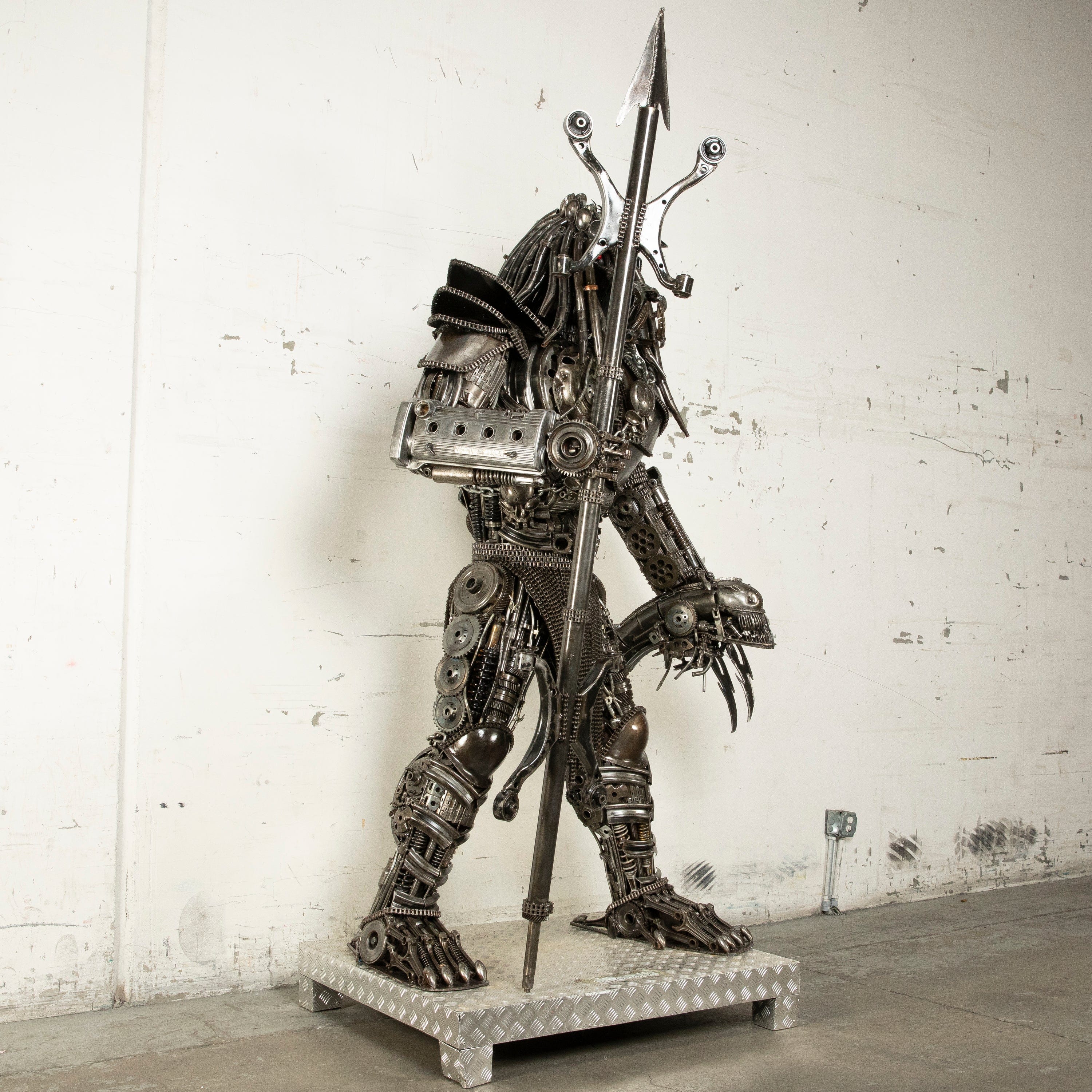 Kalifano Recycled Metal Art 91" Predator Inspired Recycled Metal Art Sculpture RMS-PRED230-S21