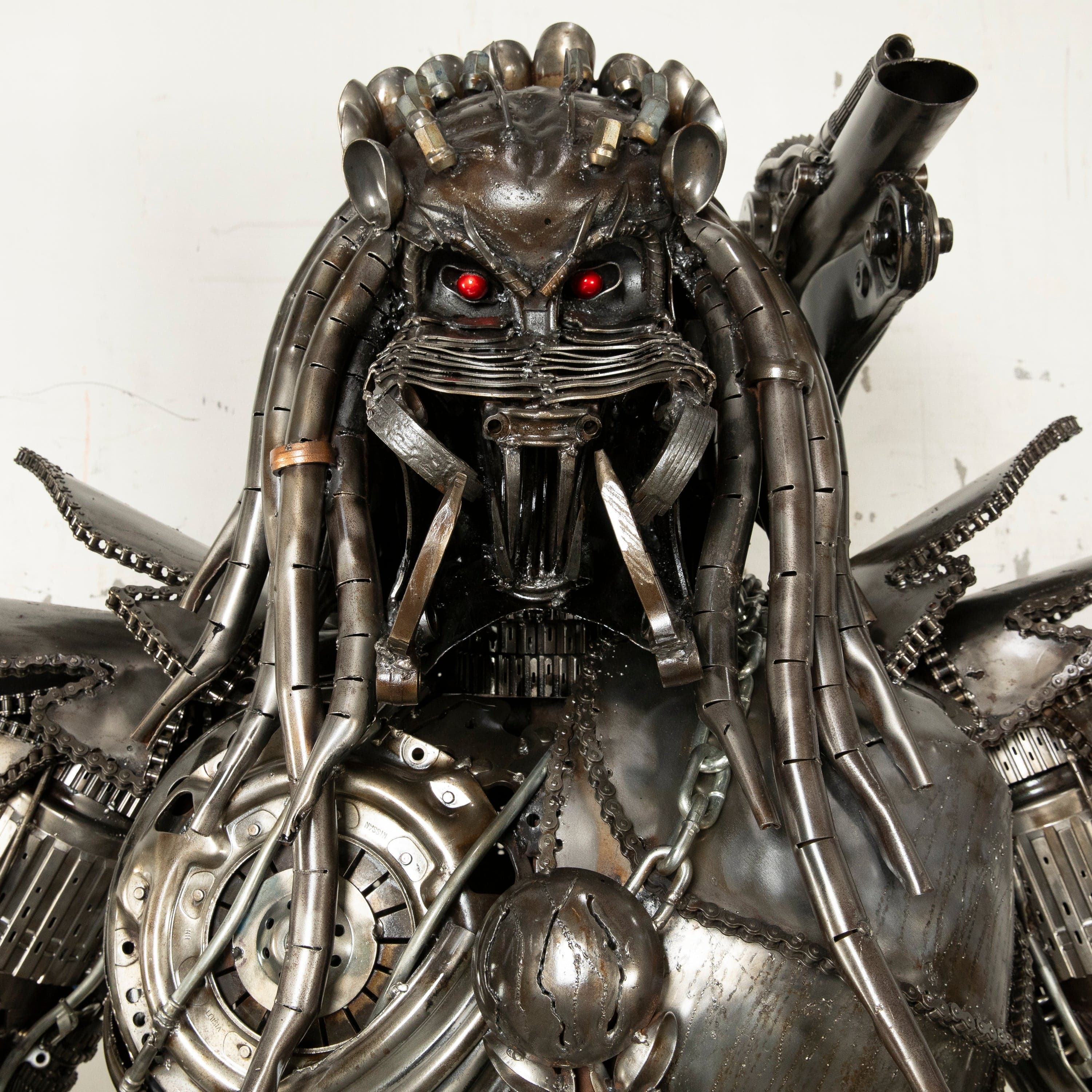 Kalifano Recycled Metal Art 91" Predator Inspired Recycled Metal Art Sculpture RMS-PRED230-S21