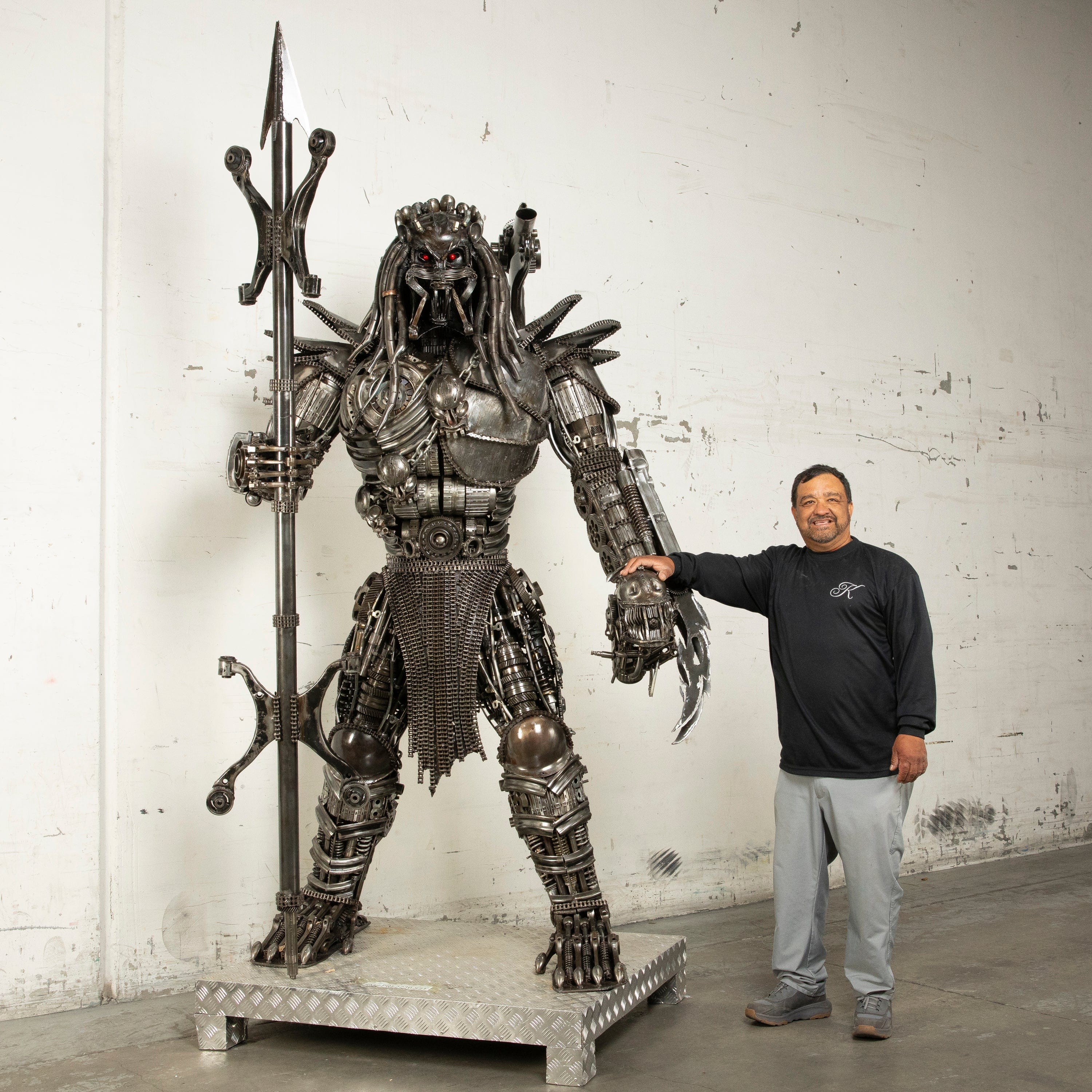 Kalifano Recycled Metal Art 91" Predator Inspired Recycled Metal Art Sculpture RMS-PRED230-S21