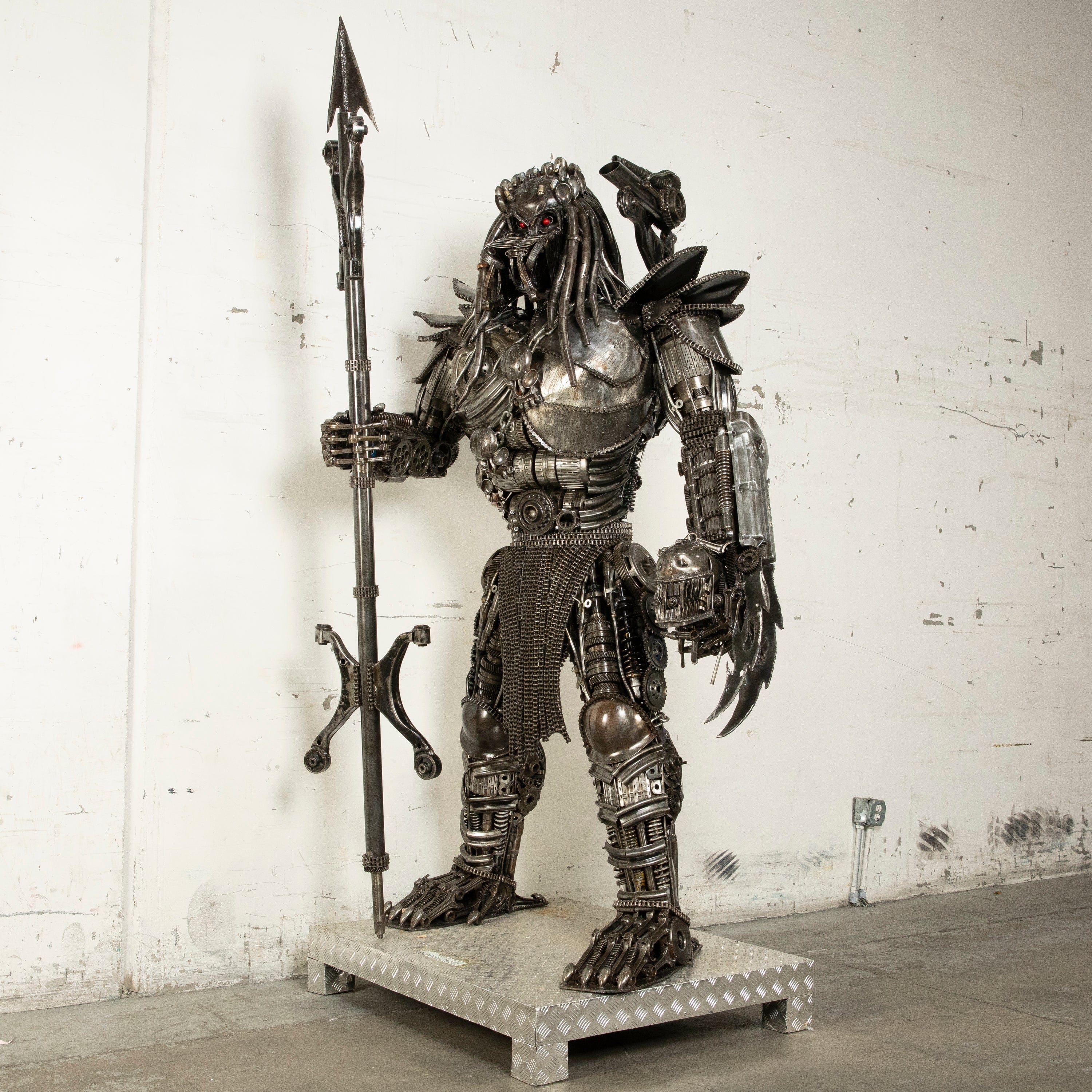 Kalifano Recycled Metal Art 91" Predator Inspired Recycled Metal Art Sculpture RMS-PRED230-S21