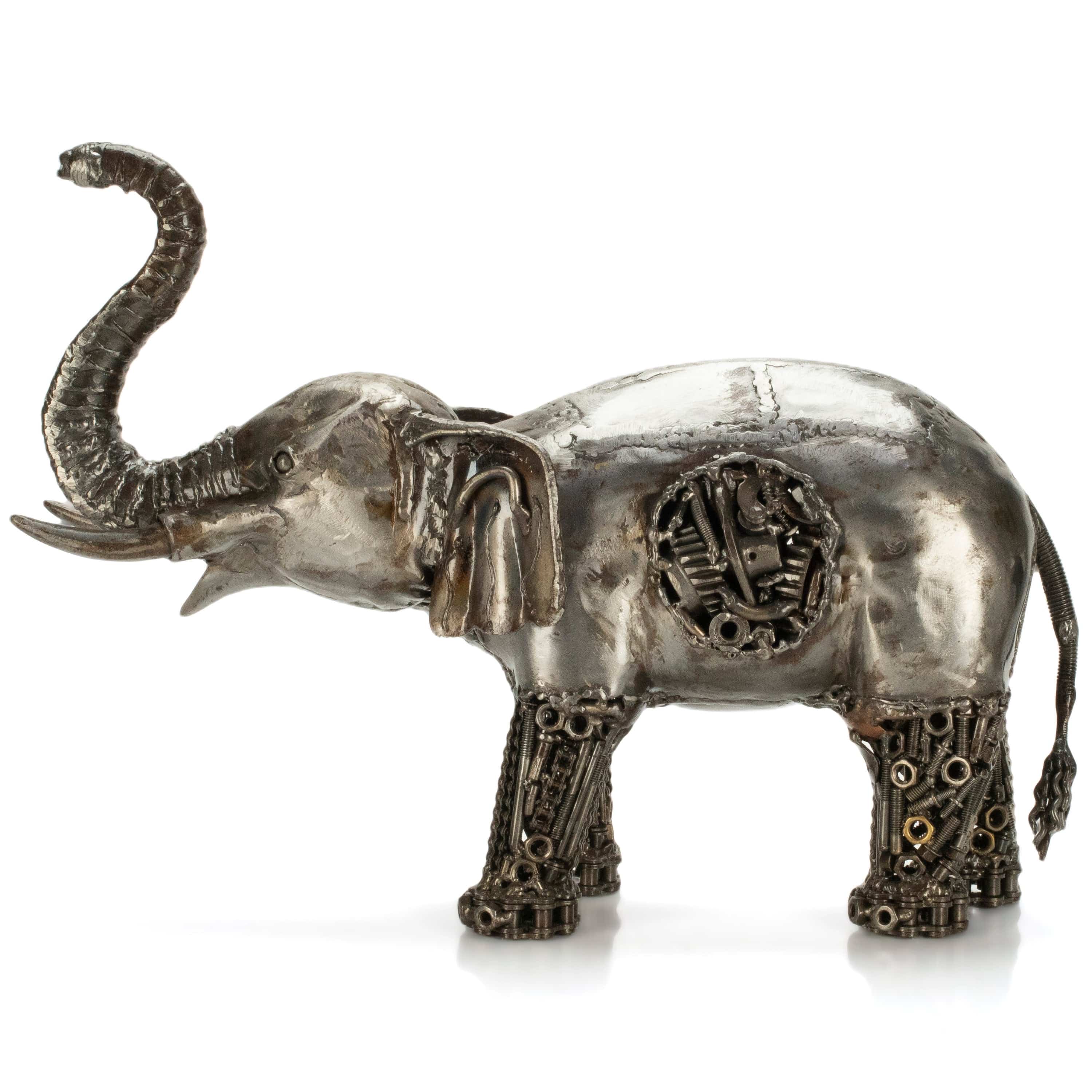 KALIFANO Recycled Metal Art Elephant Inspired Recycled Metal Art Sculpture RMS-3000ELE-PK