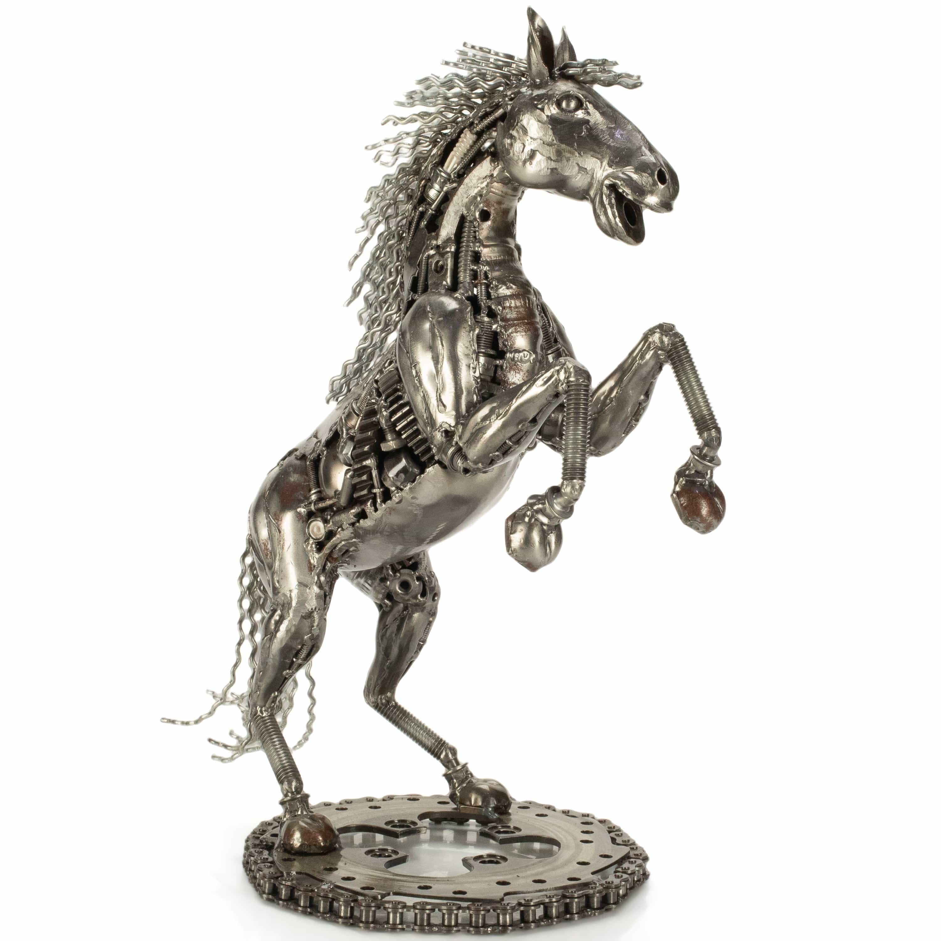 KALIFANO Recycled Metal Art Galloping Horse Inspired Recycled Metal Art Sculpture RMS-3000HS-PK