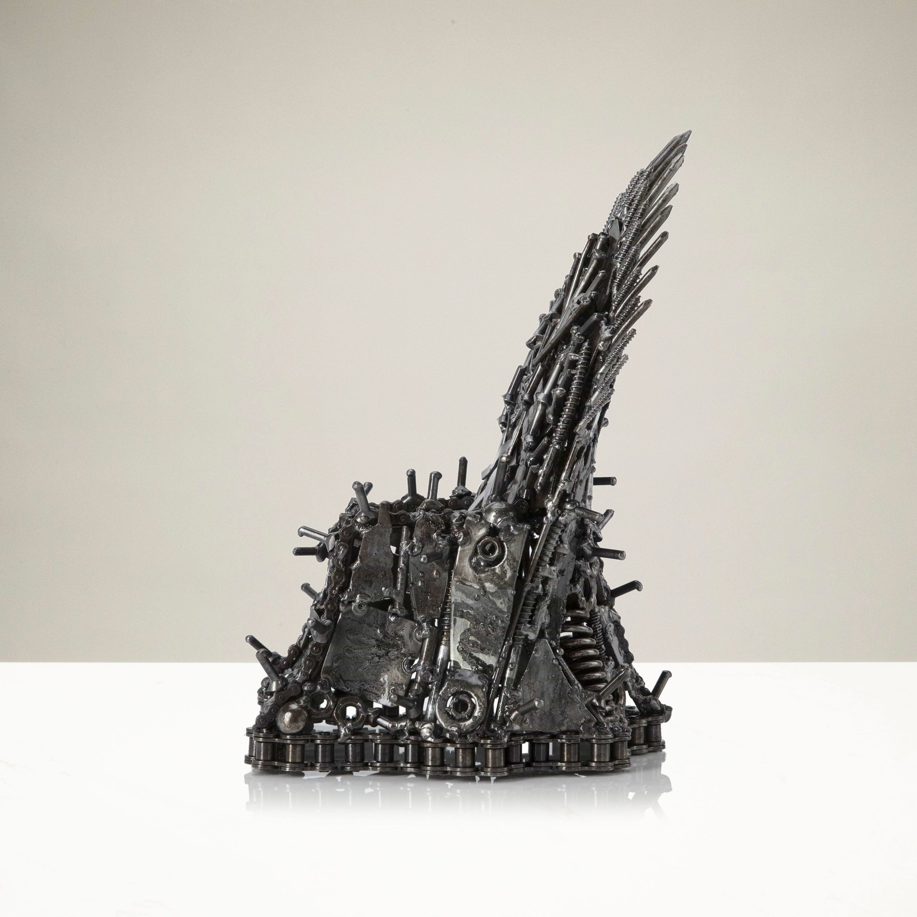 Kalifano Recycled Metal Art Game of Thrones, Throne Inspired Recycled Metal Sculpture RMS-TH28x20-N