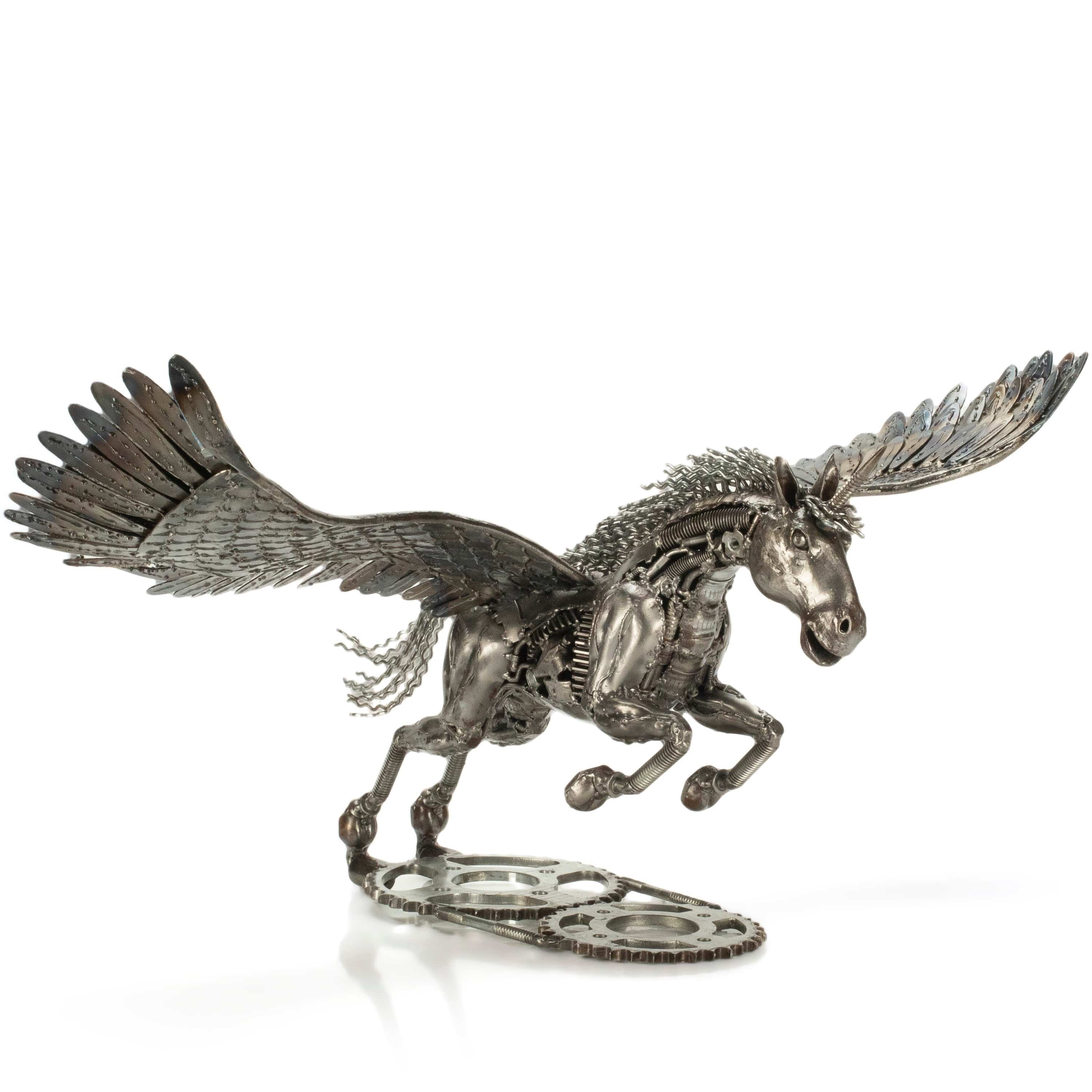 KALIFANO Recycled Metal Art Pegasus Inspired Recycled Metal Art Sculpture RMS-3700PEG-PK