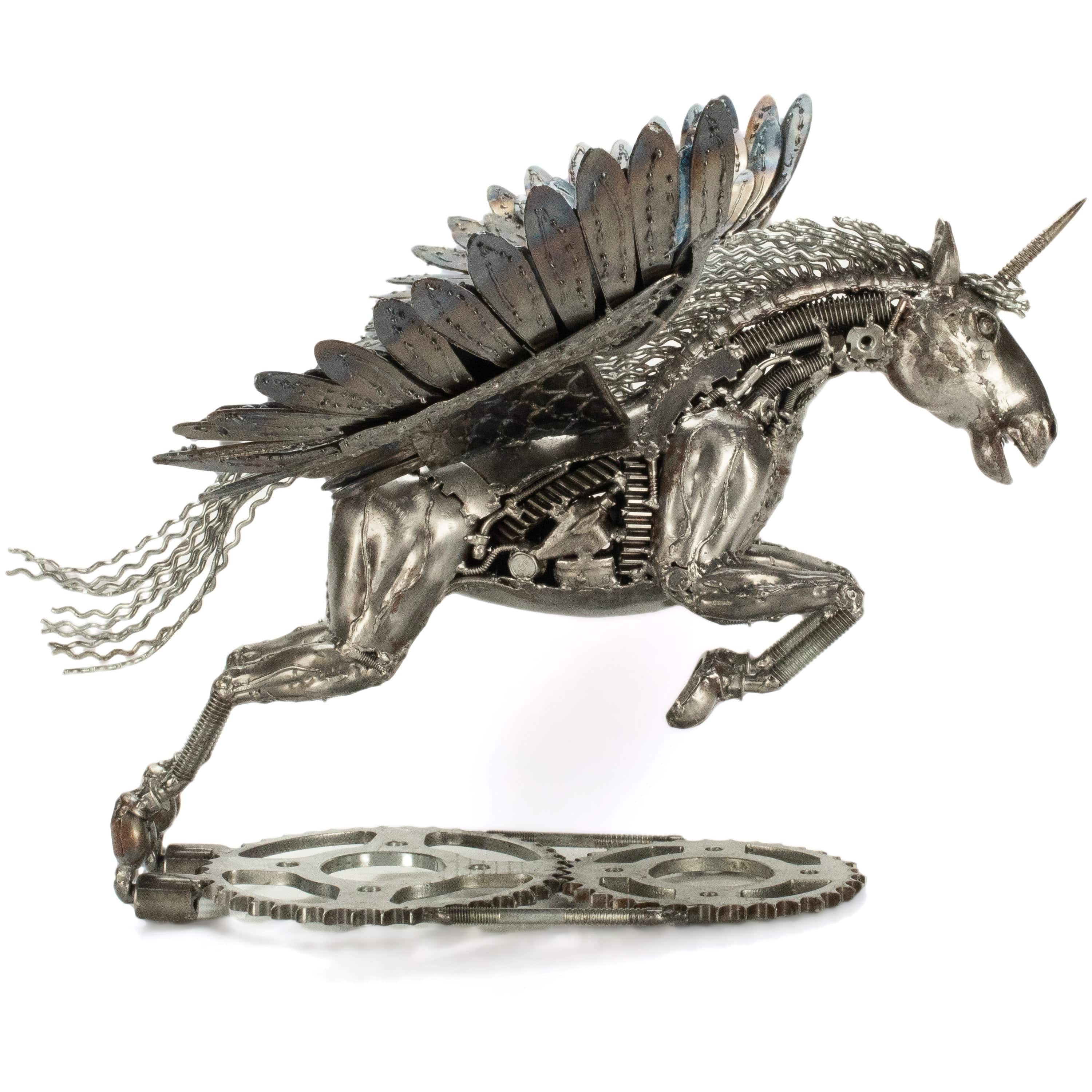 KALIFANO Recycled Metal Art Pegasus Inspired Recycled Metal Art Sculpture RMS-3700PEG-PK