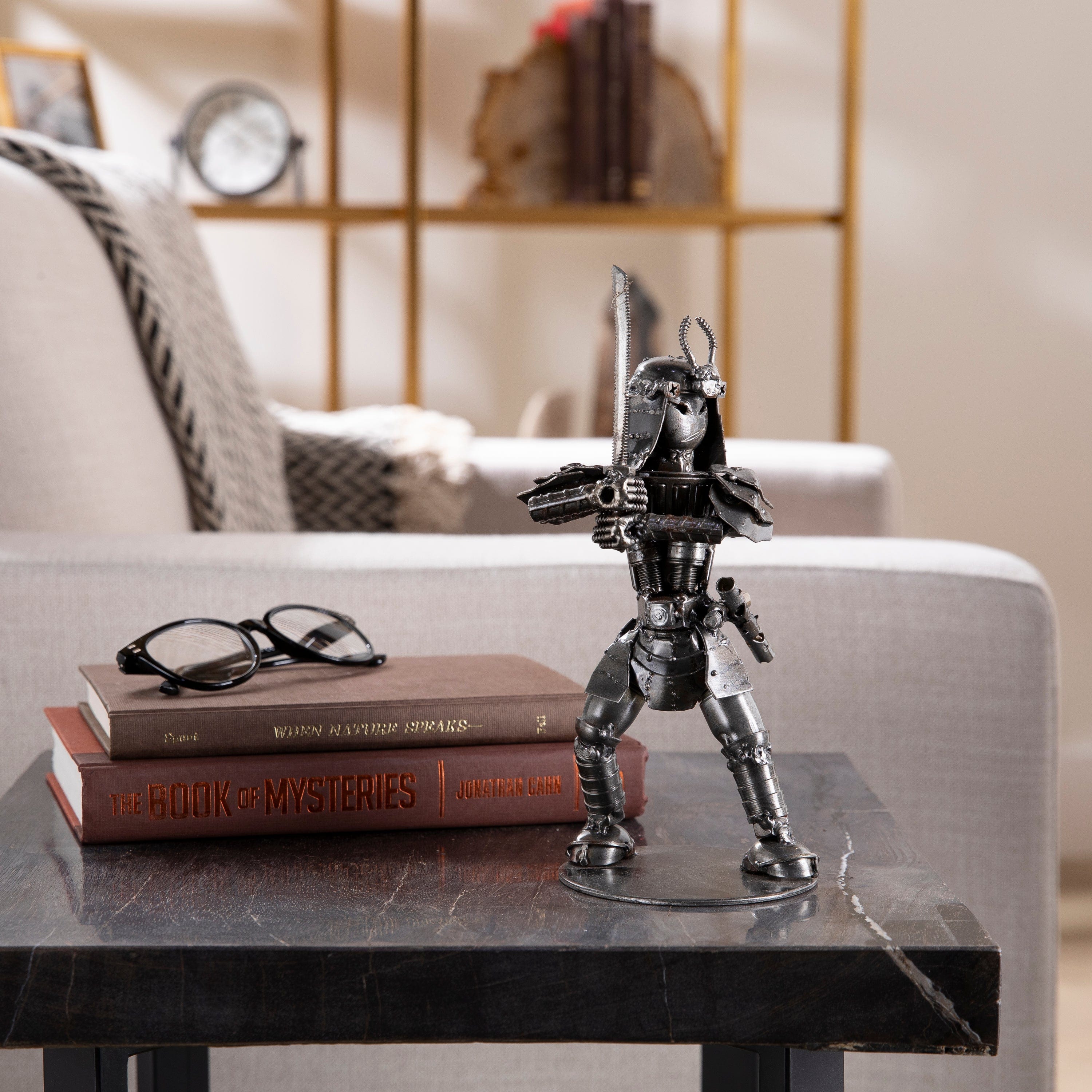 Kalifano Recycled Metal Art Samurai Inspired Recycled Metal Sculpture RMS-500SAM-N