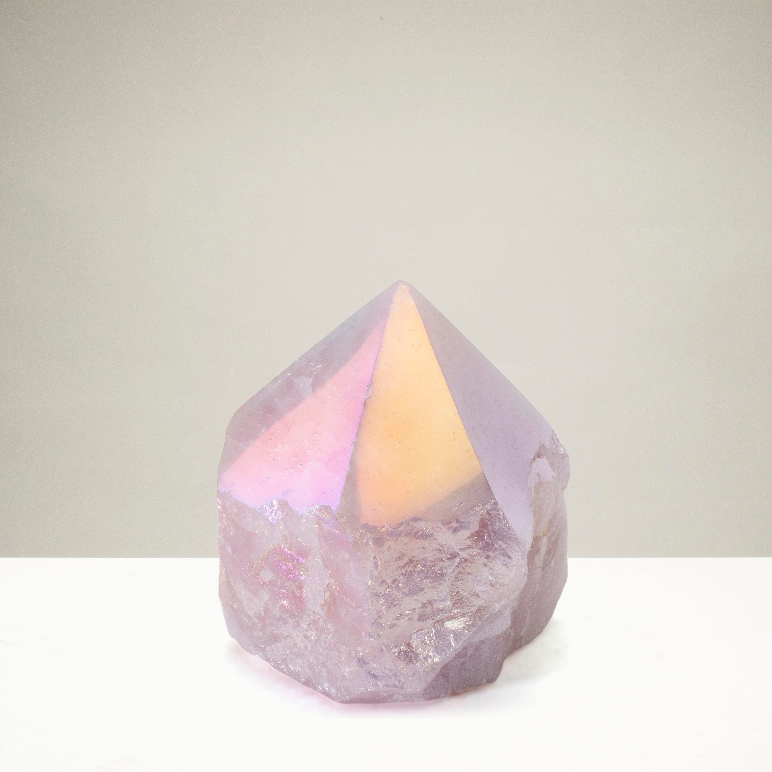 KALIFANO Rose Quartz Aura Borealis Rose Quartz Point - 325 g ABP240-RQ