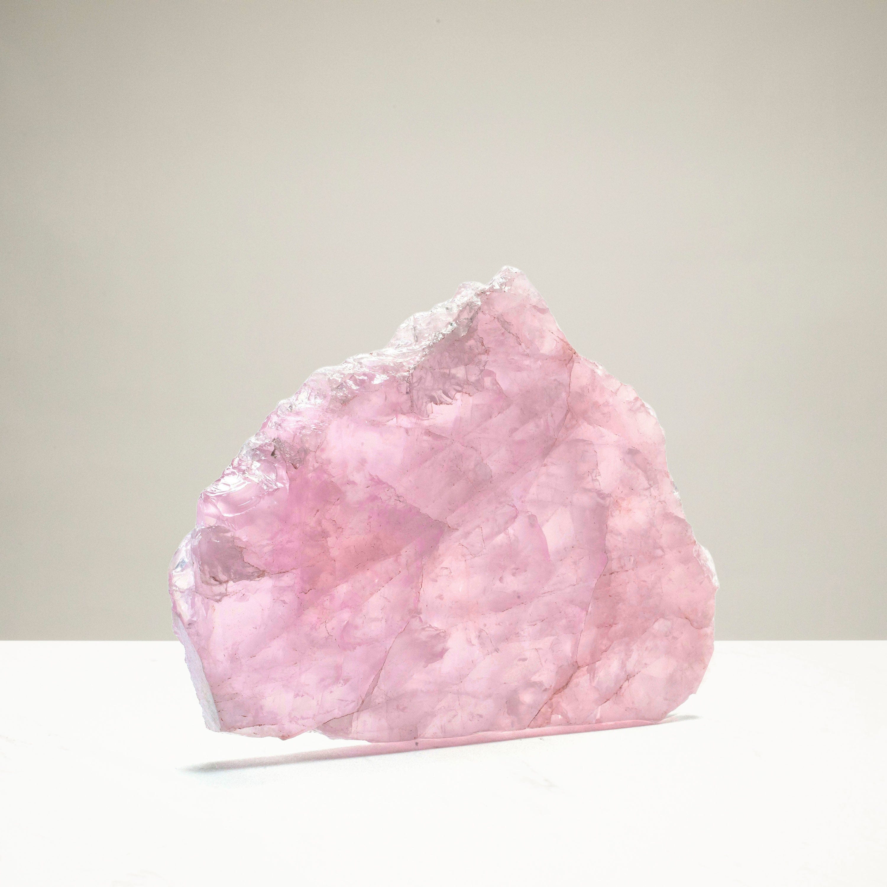 Kalifano Rose Quartz Natural Rose Quartz Cut and Polished Slab from Madagascar 2-2.5 lbs RQSB800