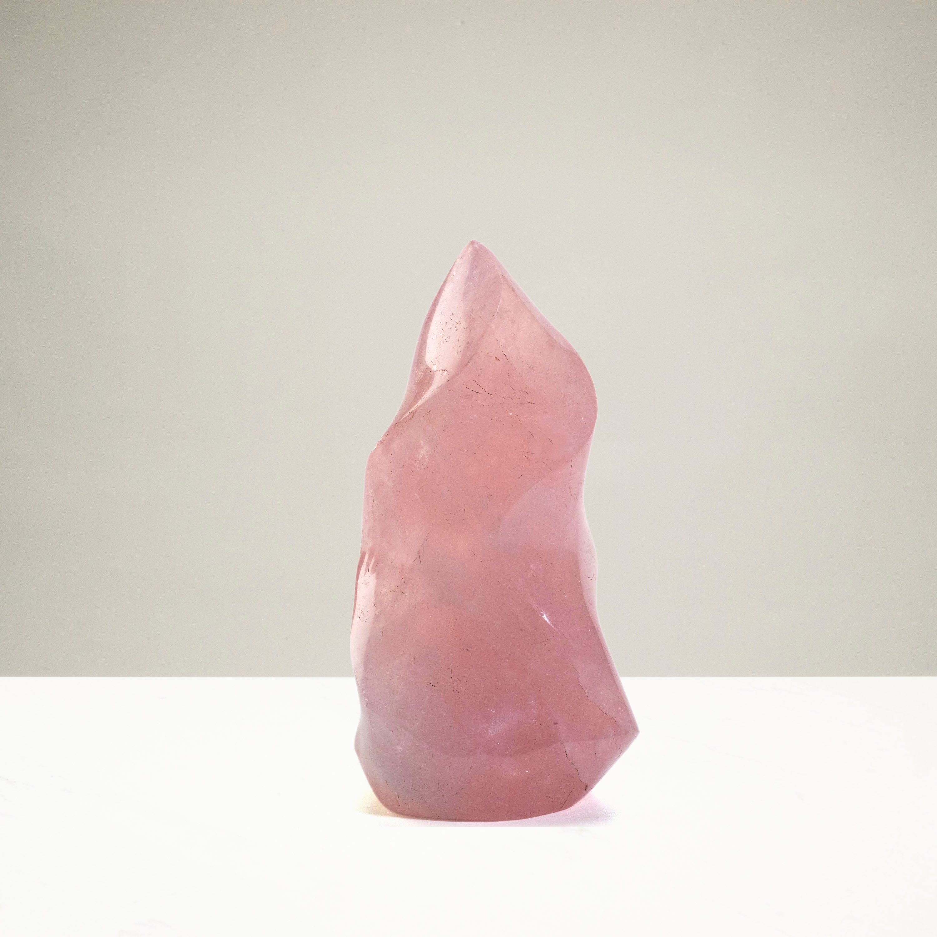 Kalifano Rose Quartz Rose Quartz Twist Flame - 5" / 600g CBF400-RQ