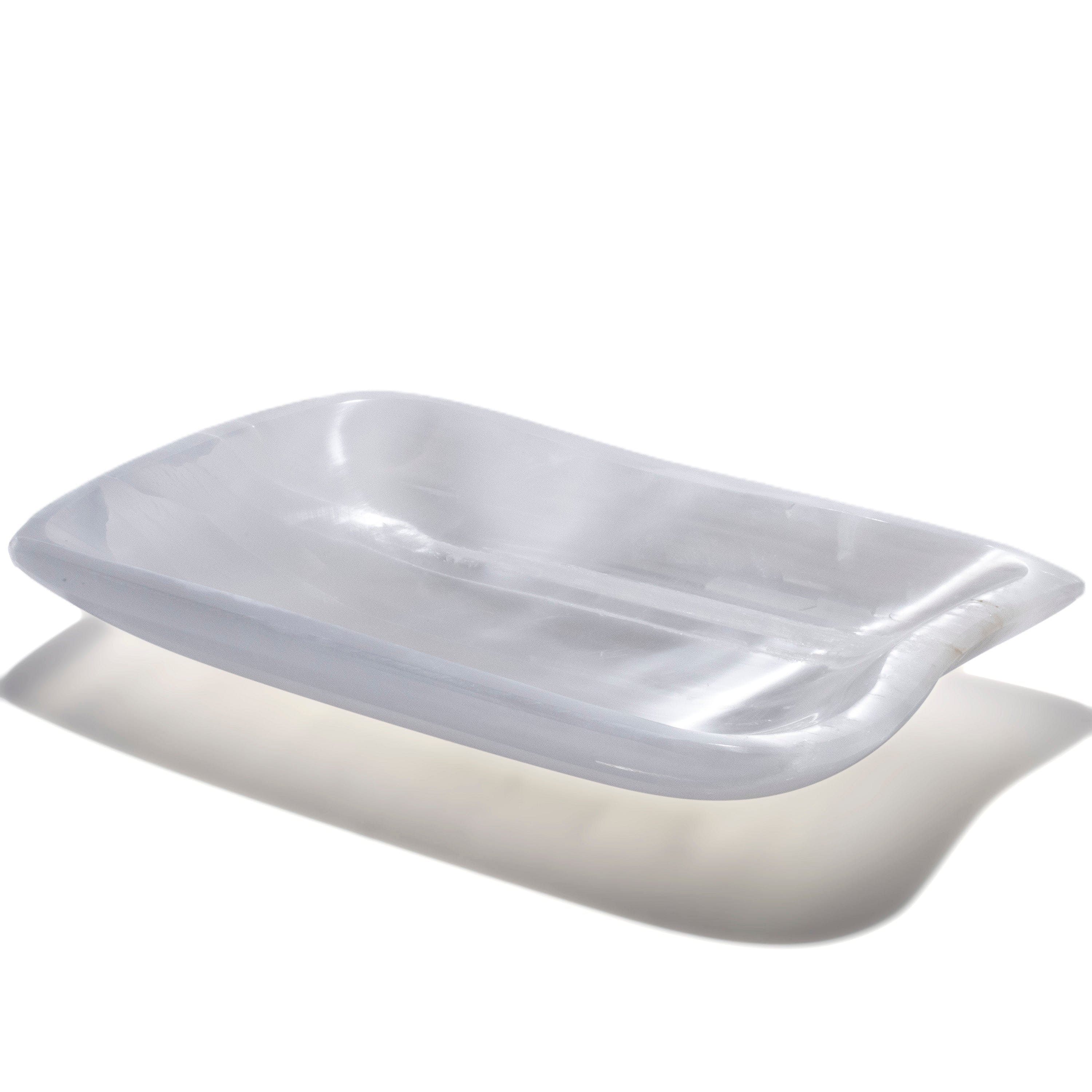 Kalifano Selenite Oval White Selenite Bowl from Morocco - 15" SB1200
