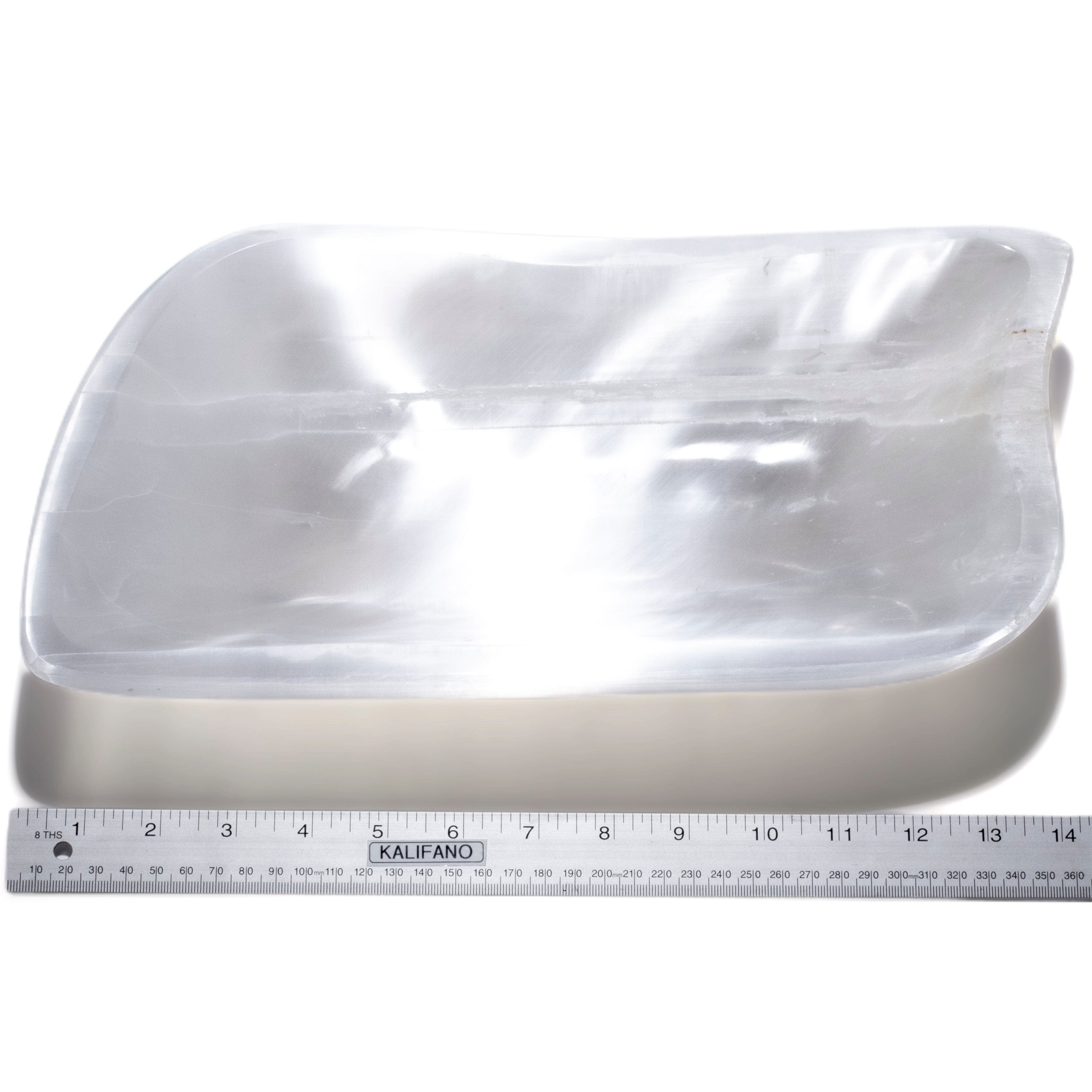 Kalifano Selenite Oval White Selenite Bowl from Morocco - 15" SB1200