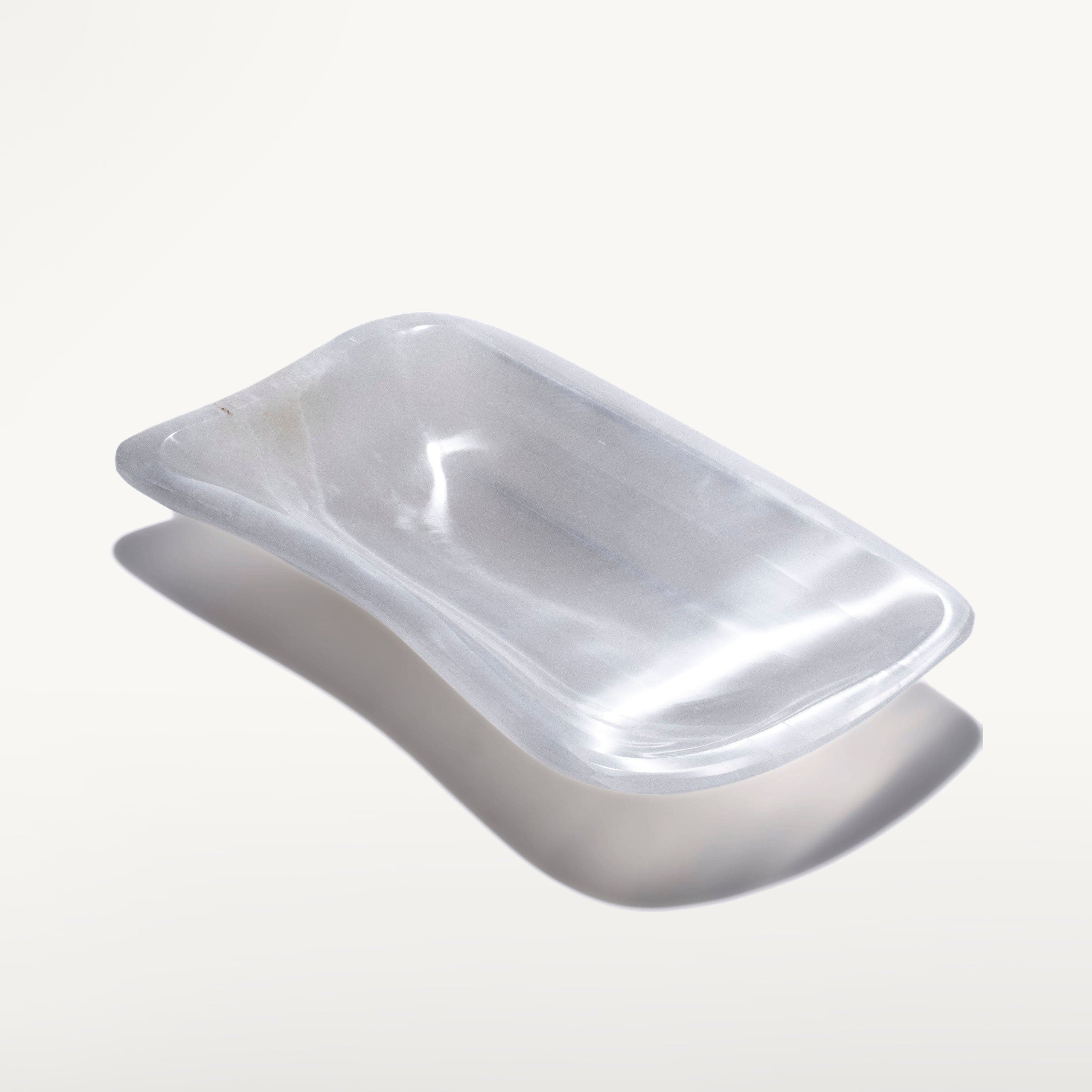 Kalifano Selenite Oval White Selenite Bowl from Morocco - 15" SB1200