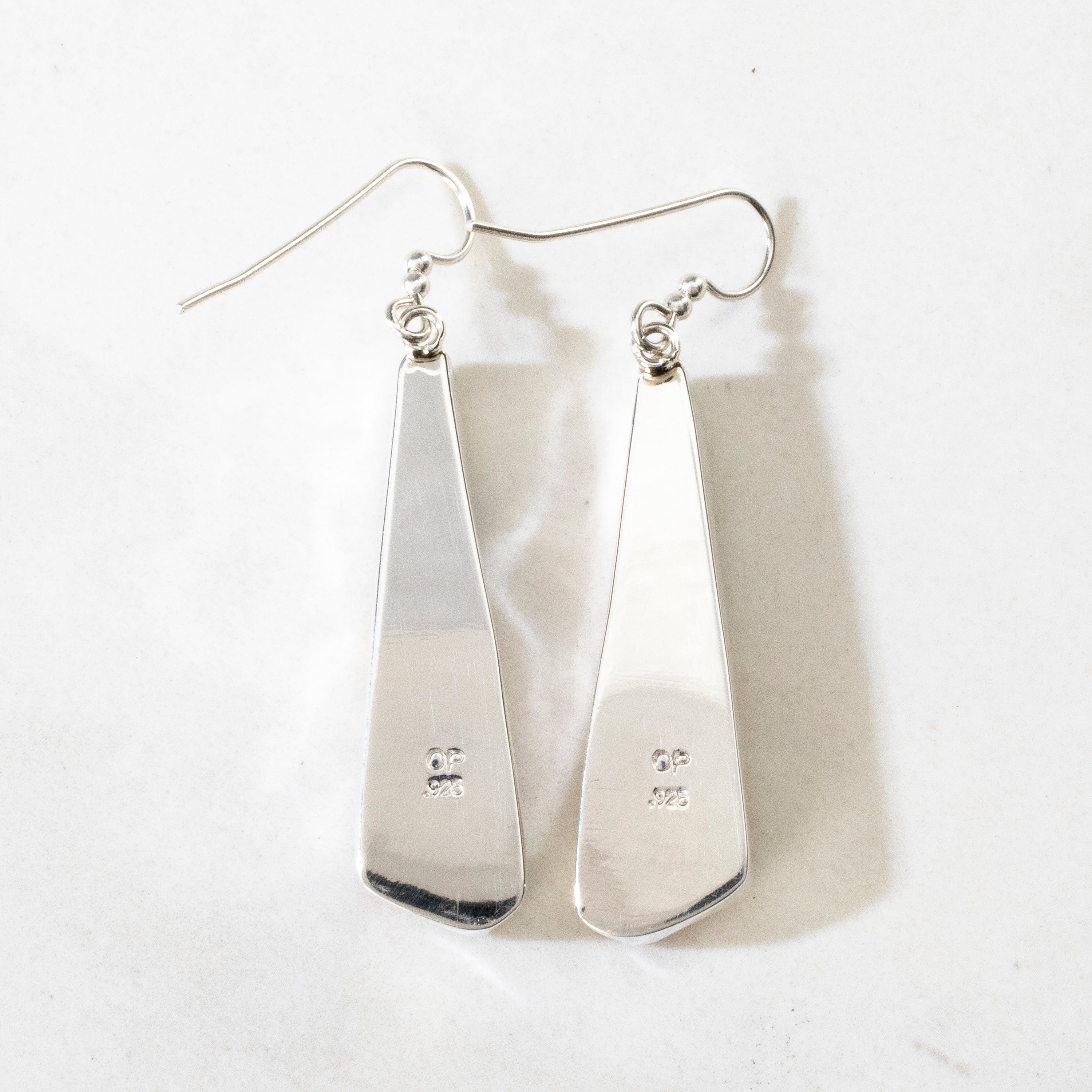 Kalifano Southwest Silver Jewelry Bumblebee Jasper Dangle USA Handmade 925 Sterling Silver Earrings with French Hook Backing NME.0105.BB