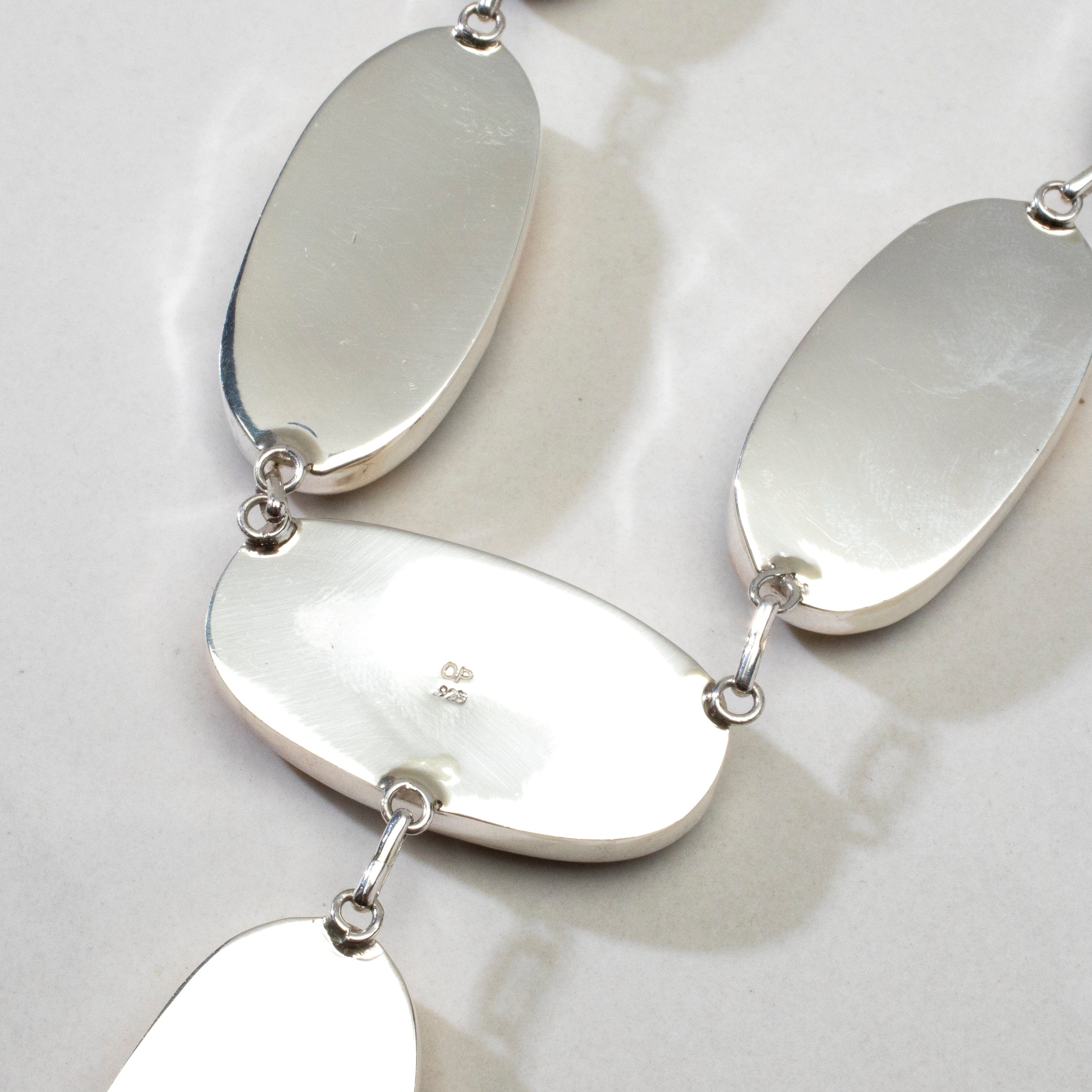 Kalifano Southwest Silver Jewelry Bumblebee Jasper Oval USA Handmade 925 Sterling Silver Necklace NMN.0090.BB.02