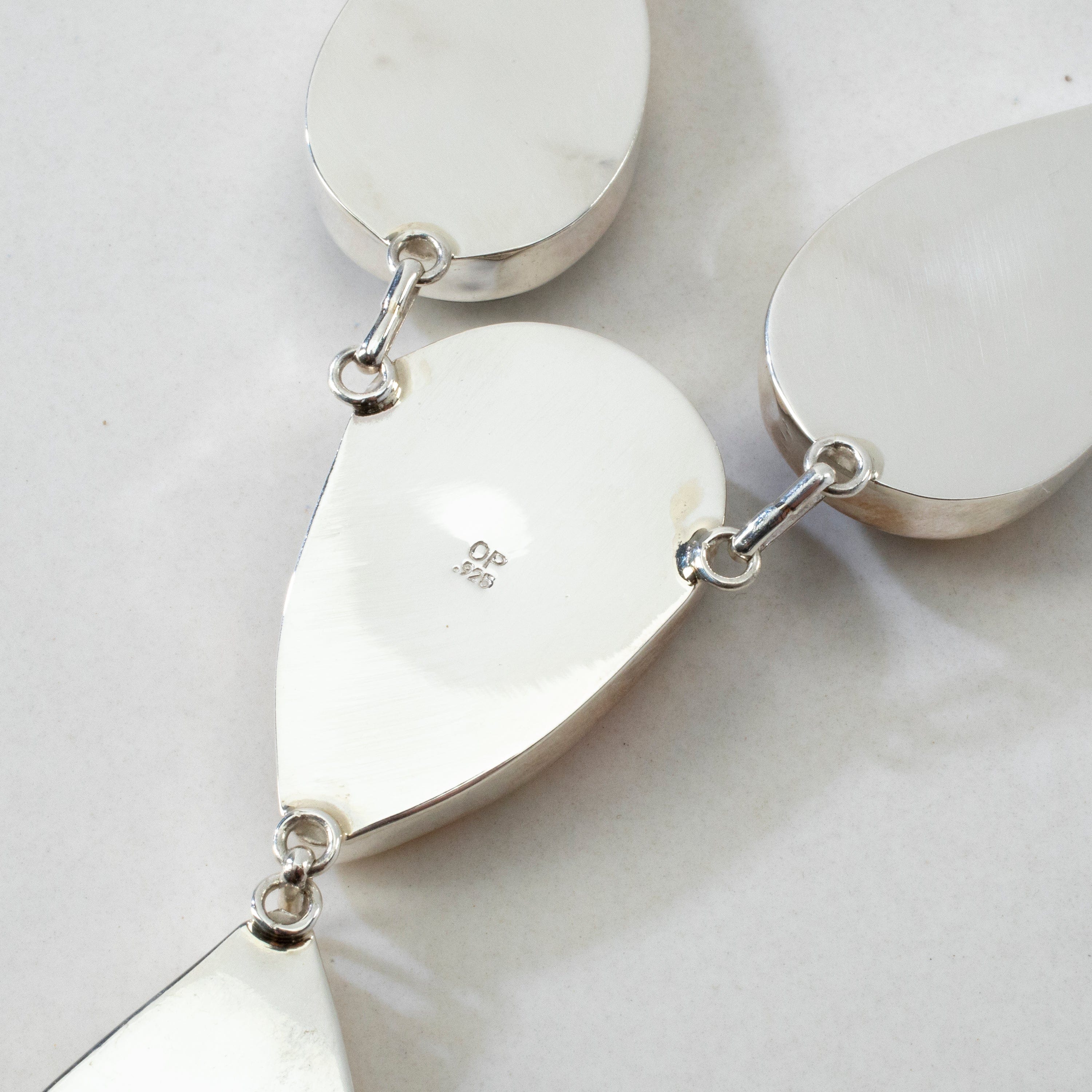 Kalifano Southwest Silver Jewelry Bumblebee Jasper Teardrop USA Handmade 925 Sterling Silver Necklace NMN.0090.BB.03