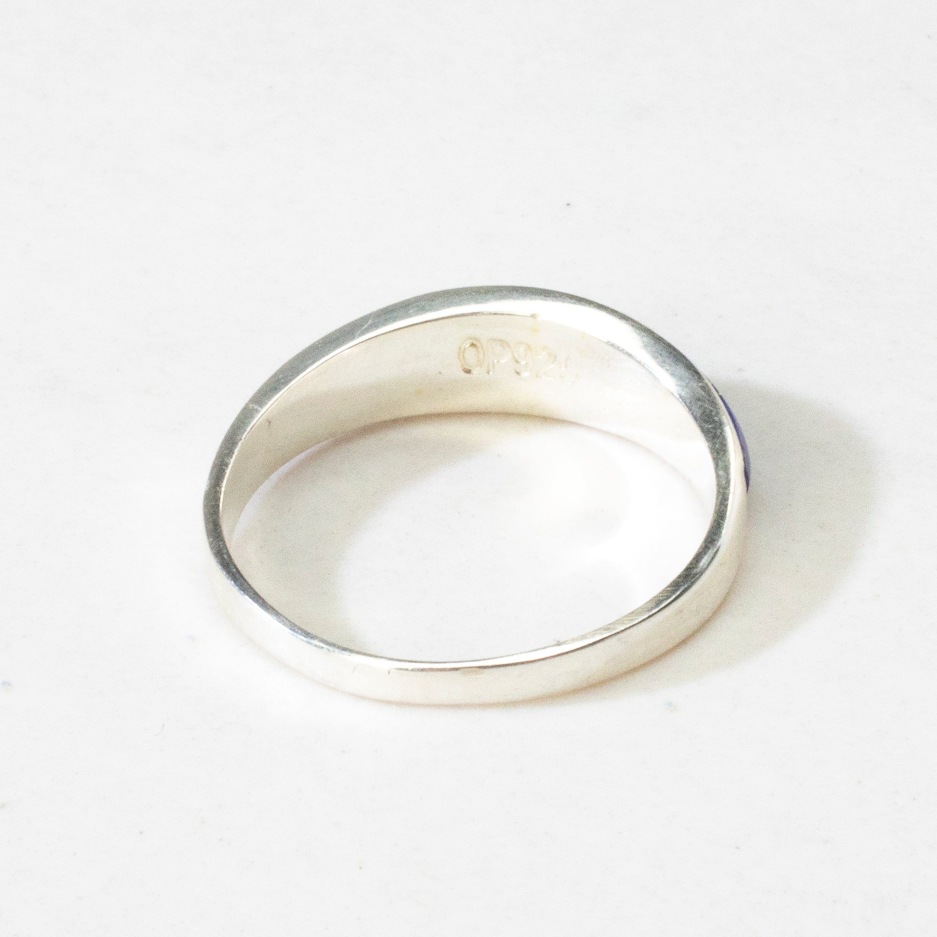 Kalifano Southwest Silver Jewelry Lapis 925 Sterling Silver Ring USA Handmade with Labratory Opal Accent