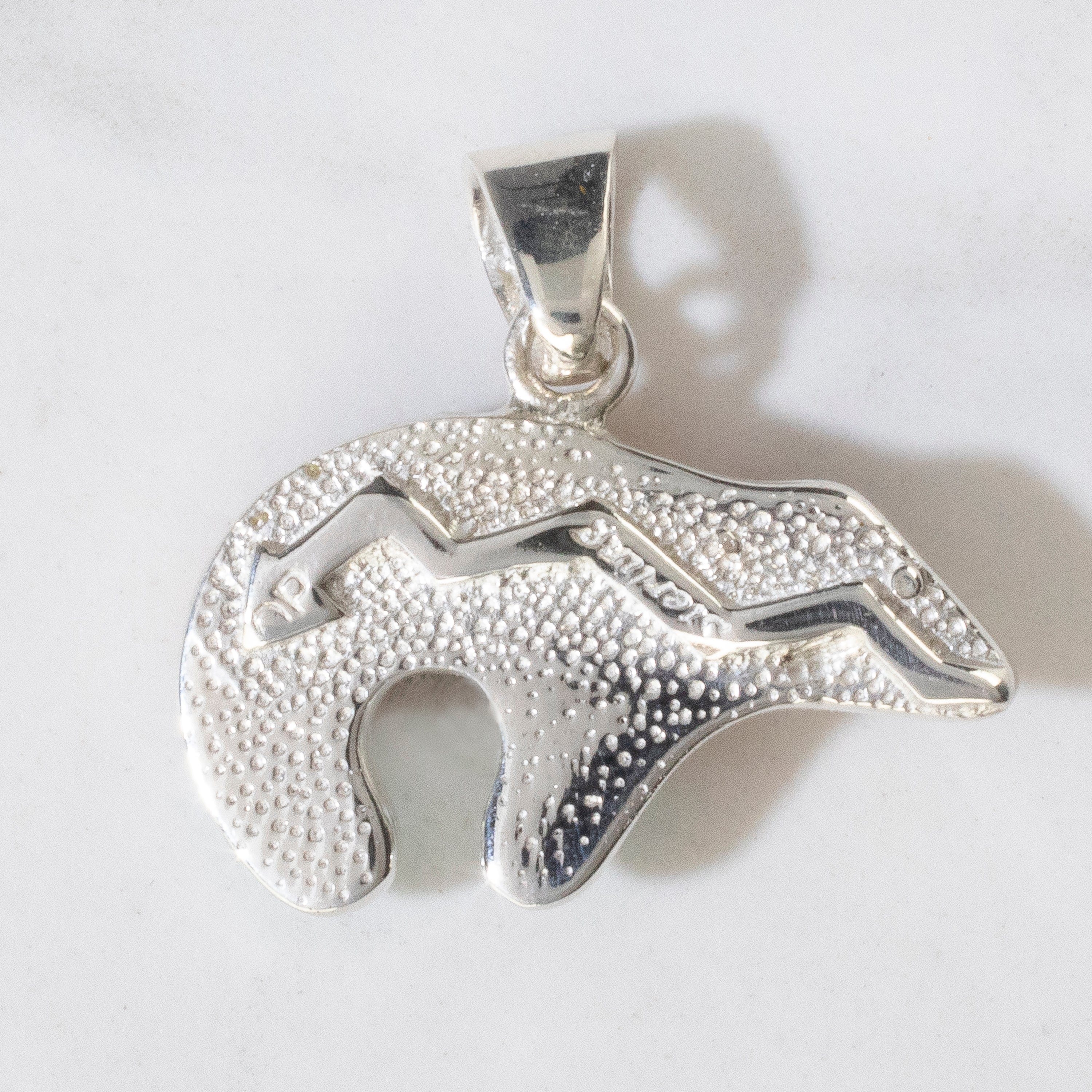 Kalifano Southwest Silver Jewelry Multi Gem Bear USA Handmade 925 Sterling Silver Pendant NMN.0471.MT