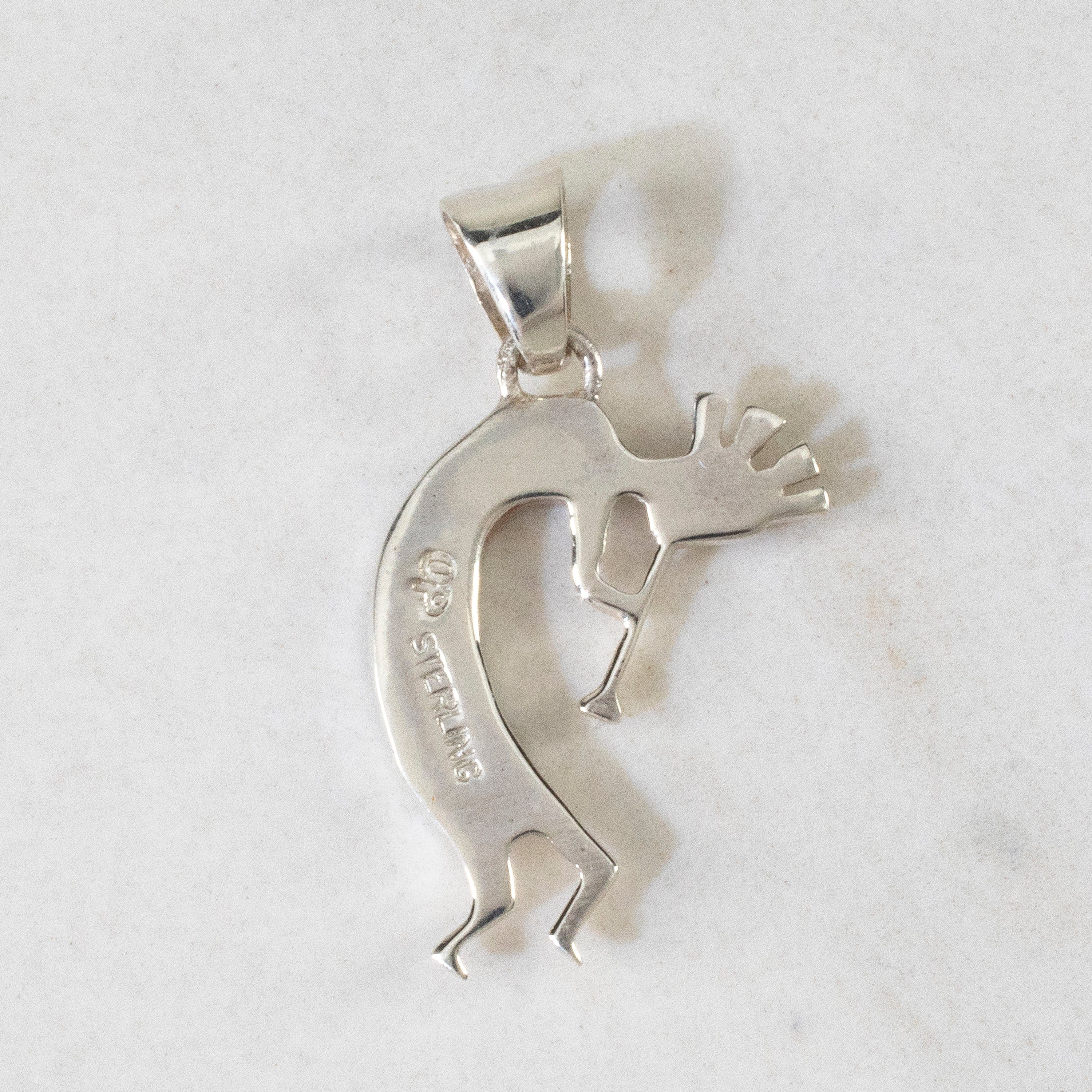 Kalifano Southwest Silver Jewelry Multi Gem Kokopelli USA Handmade 925 Sterling Silver Pendant with Opal Accent NMN.0607.MT