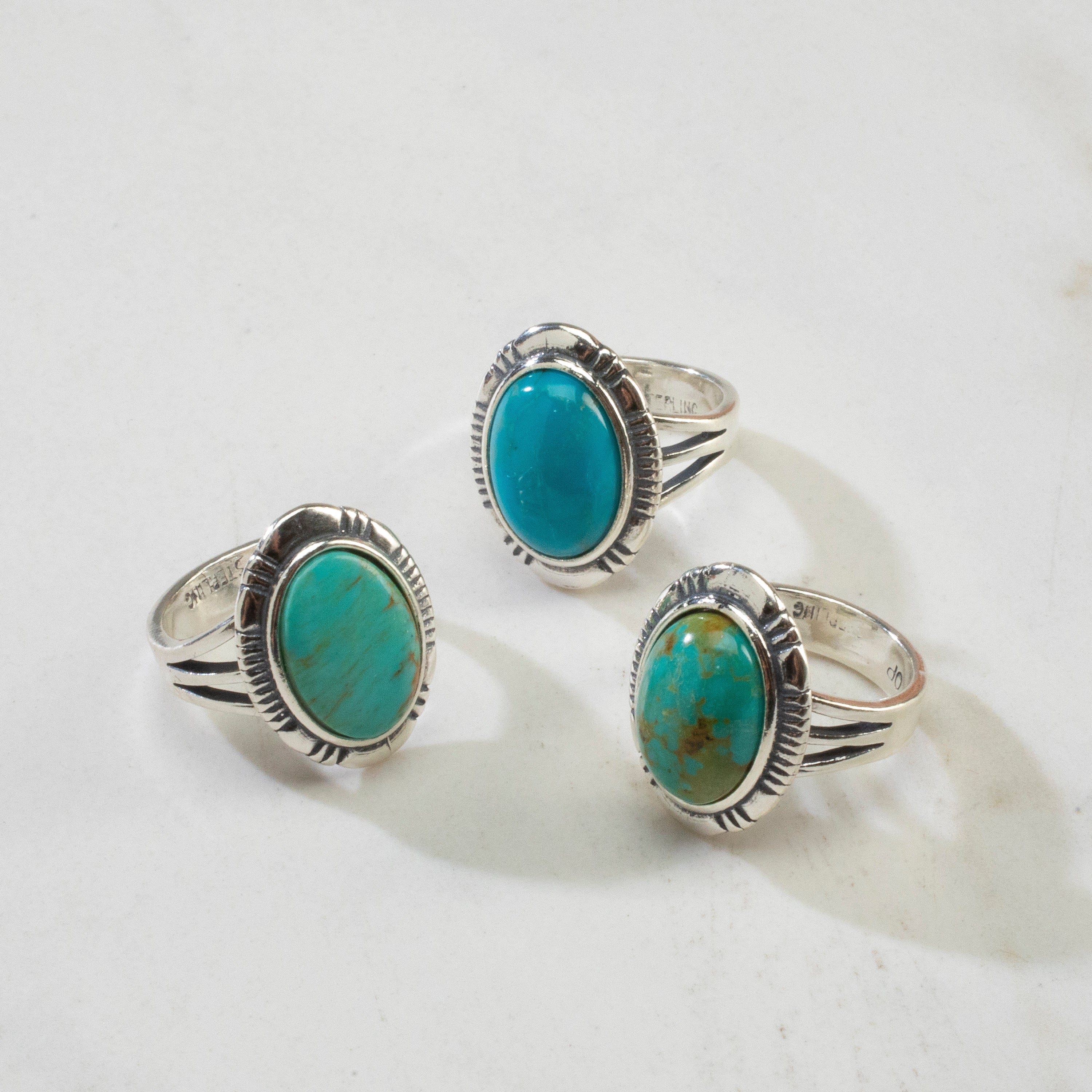 Kalifano Southwest Silver Jewelry Nevada Turquoise USA Handmade 925 Sterling Silver Ring