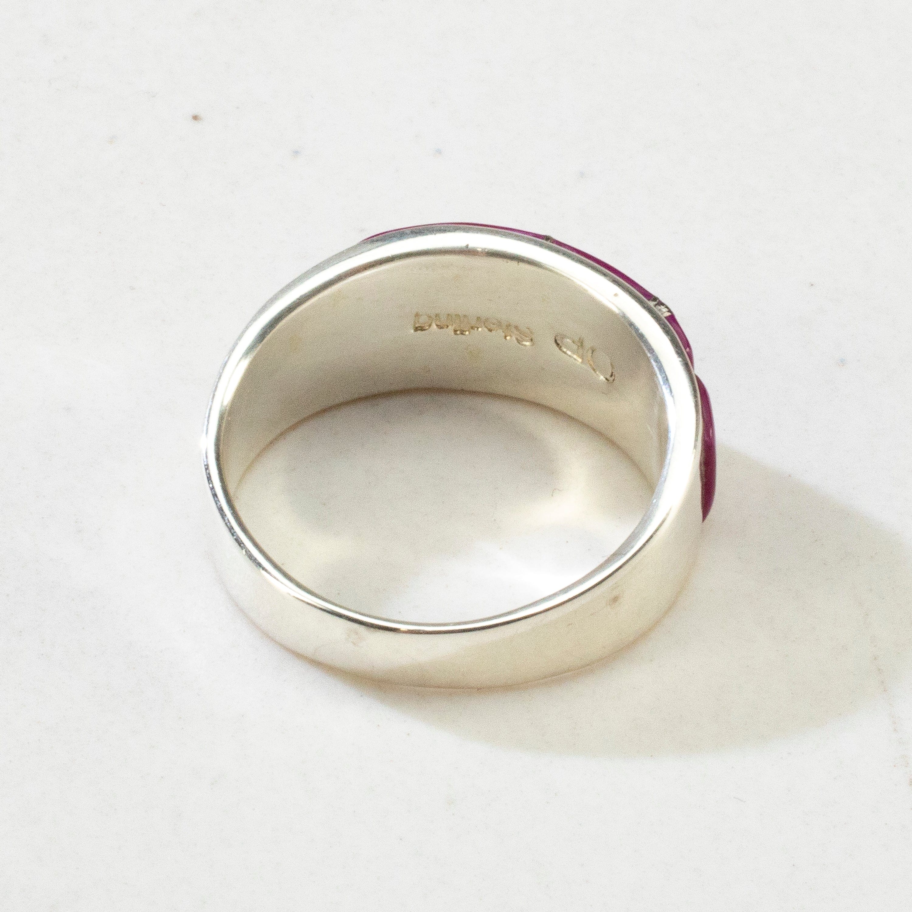 Kalifano Southwest Silver Jewelry Sugilite 925 Sterling Silver Ring USA Handmade with Opal Accent