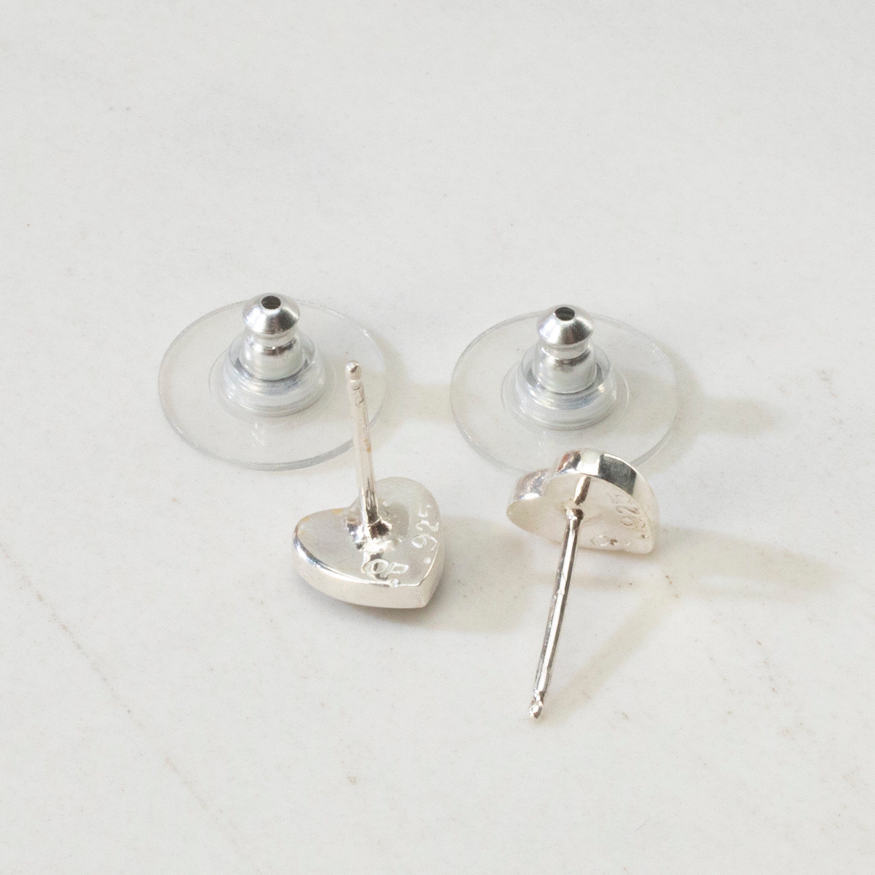 Kalifano Southwest Silver Jewelry White Buffalo Turquoise Heart USA Handmade 925 Sterling Silver Earrings with Opal Accent & Stud Backing NME.2240.WB