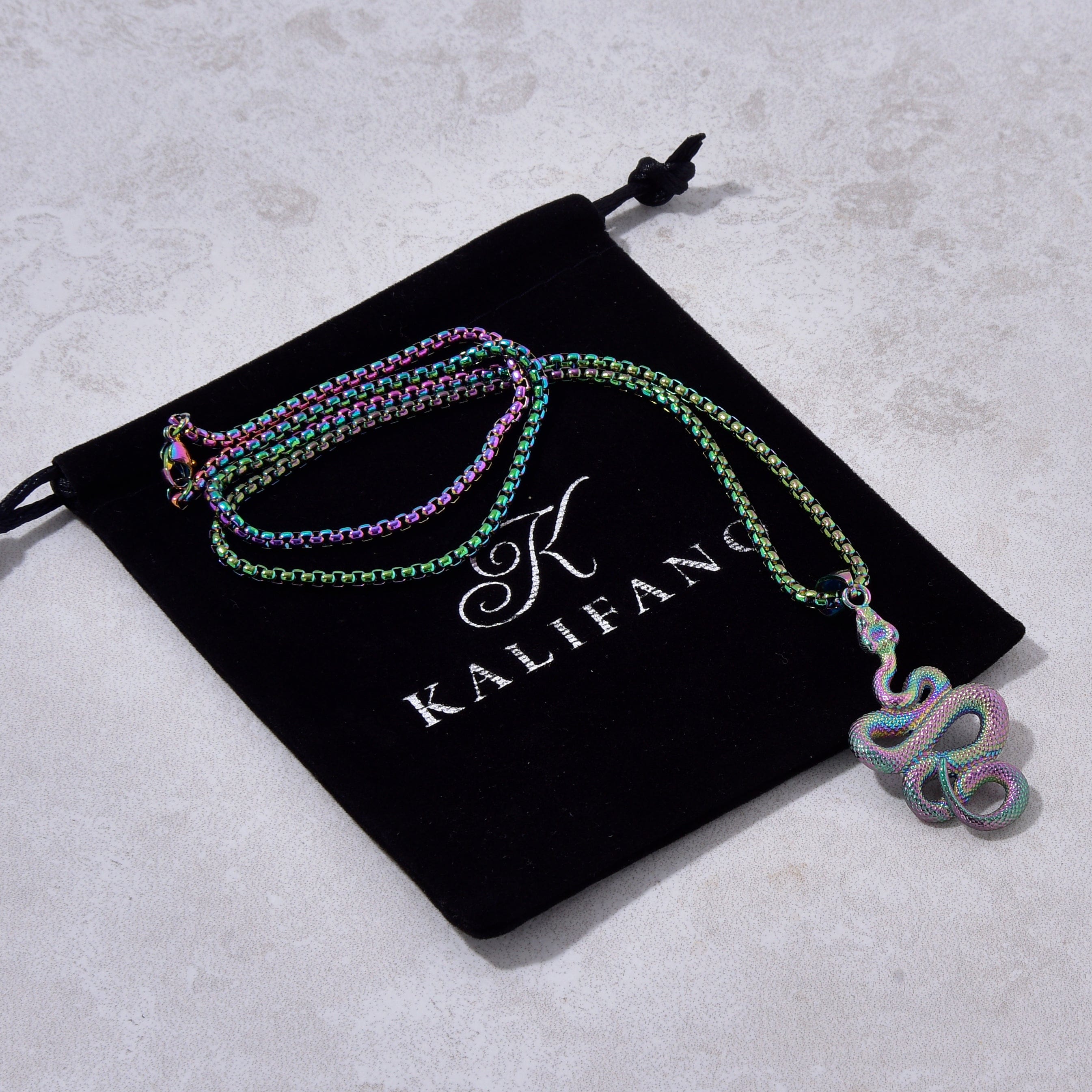 Kalifano Steel Hearts Jewelry Aurora Borealis Steel Hearts Necklace SHN535-AB