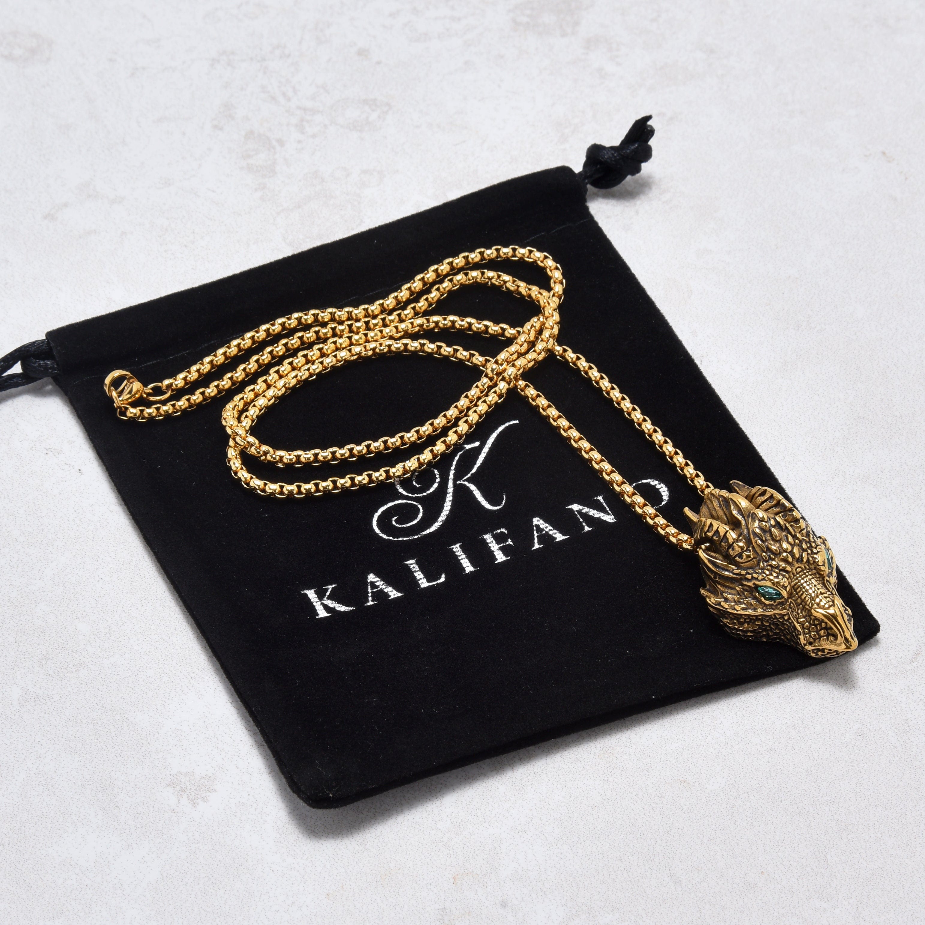 Kalifano Steel Hearts Jewelry Gold Green Eyed Steel Hearts Necklace SHN532-G